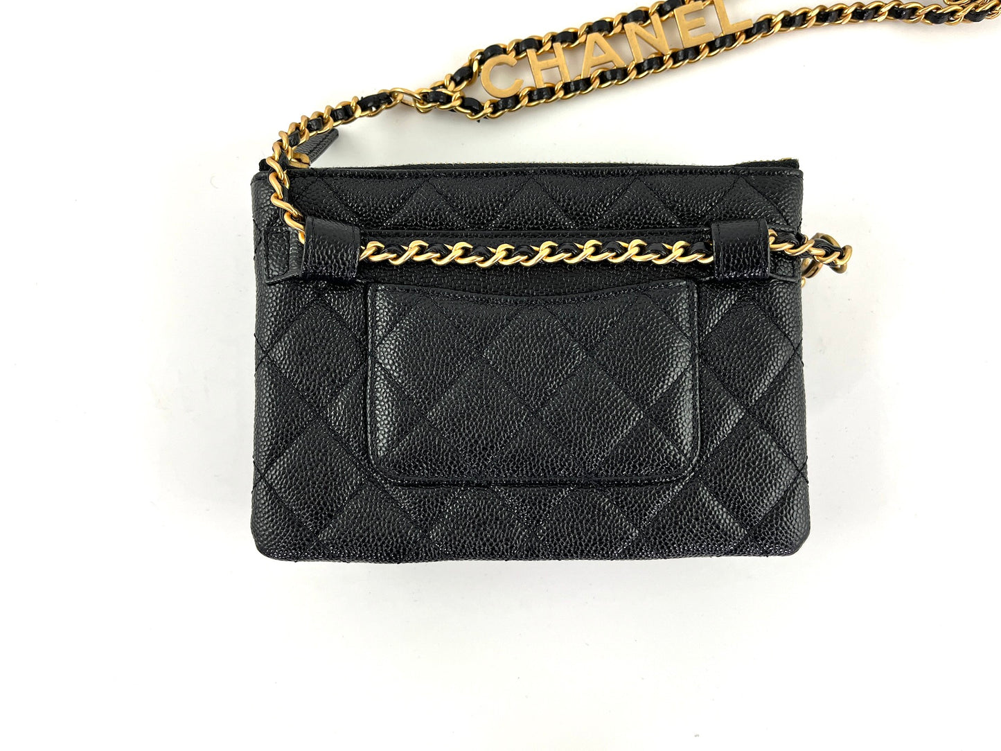 CHANEL Pick me Up Black Caviar Chain Waist Belt Bag