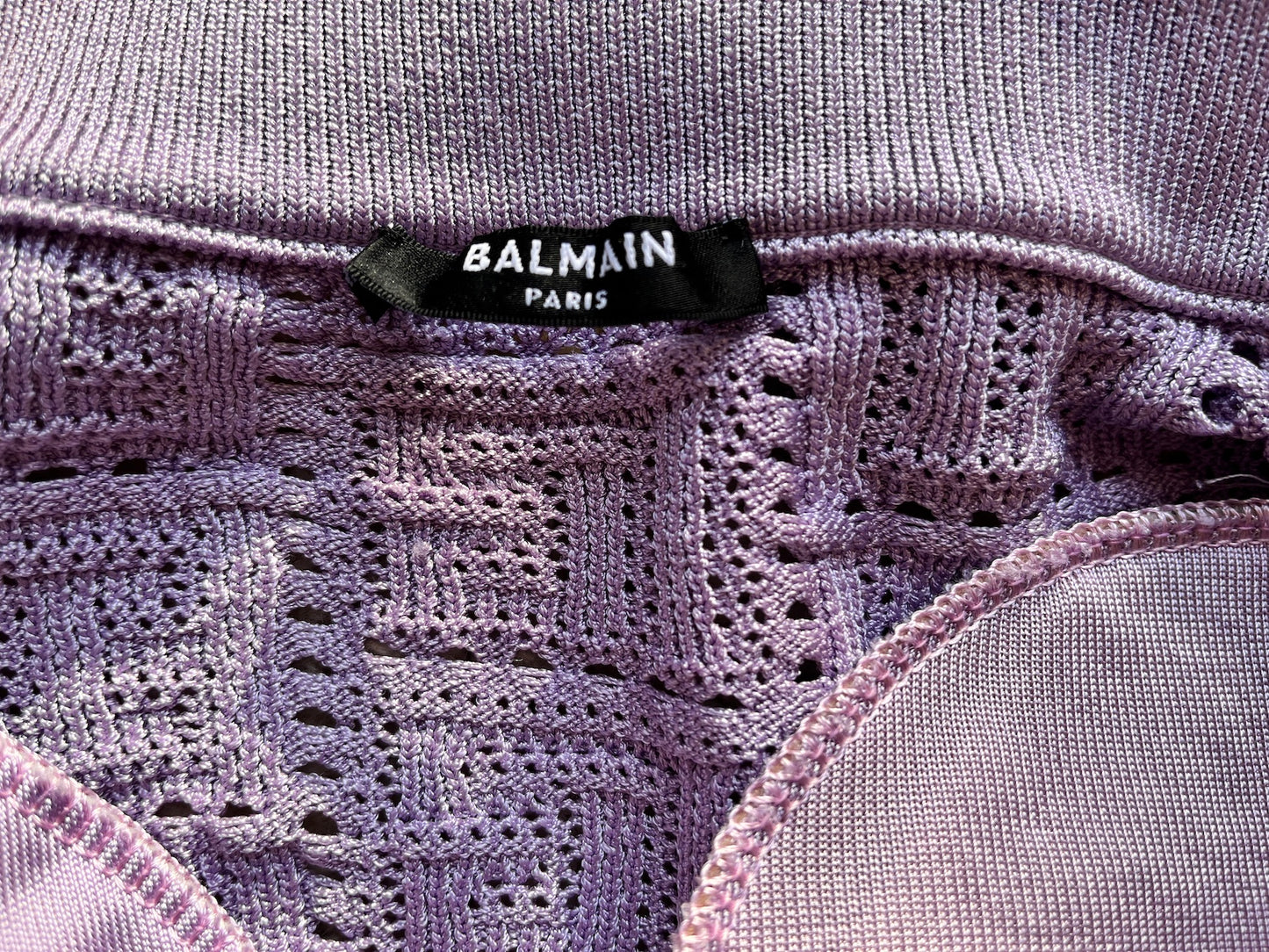 Balmain Monogram Lilac Knit Cardigan and Shorts Set 38