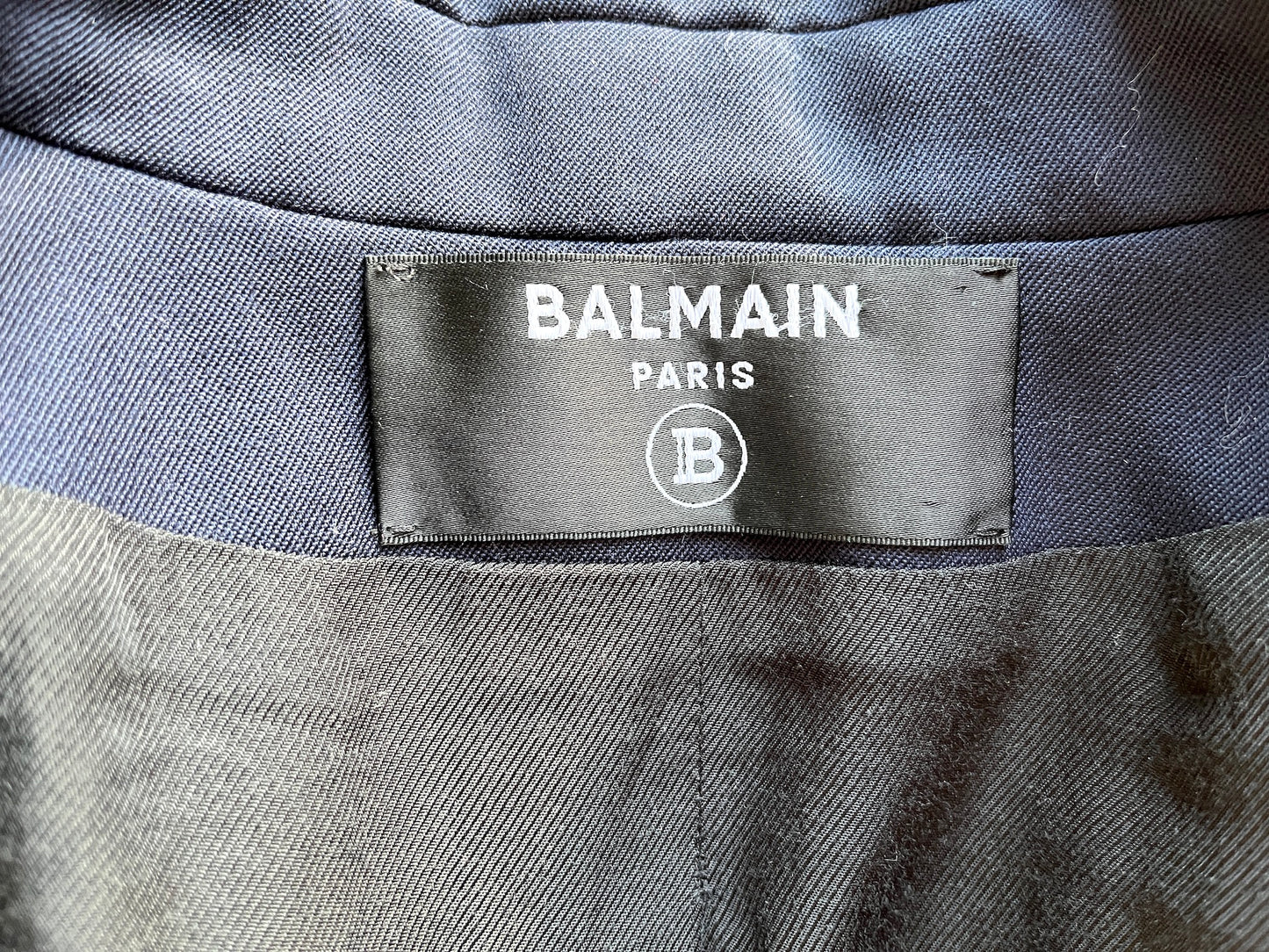 Balmain Navy Blue Gold Button Embellished Wool Blazer Jacket 38