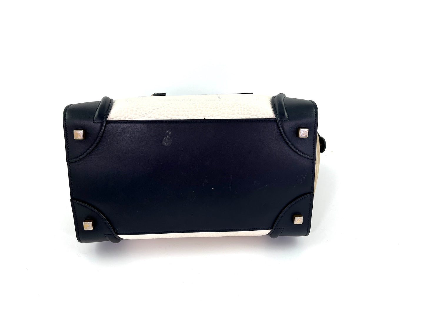 Celine Phantom Black White Taupe Leather Luggage Bag