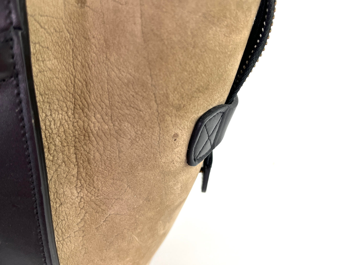 Celine Phantom Black White Taupe Leather Luggage Bag