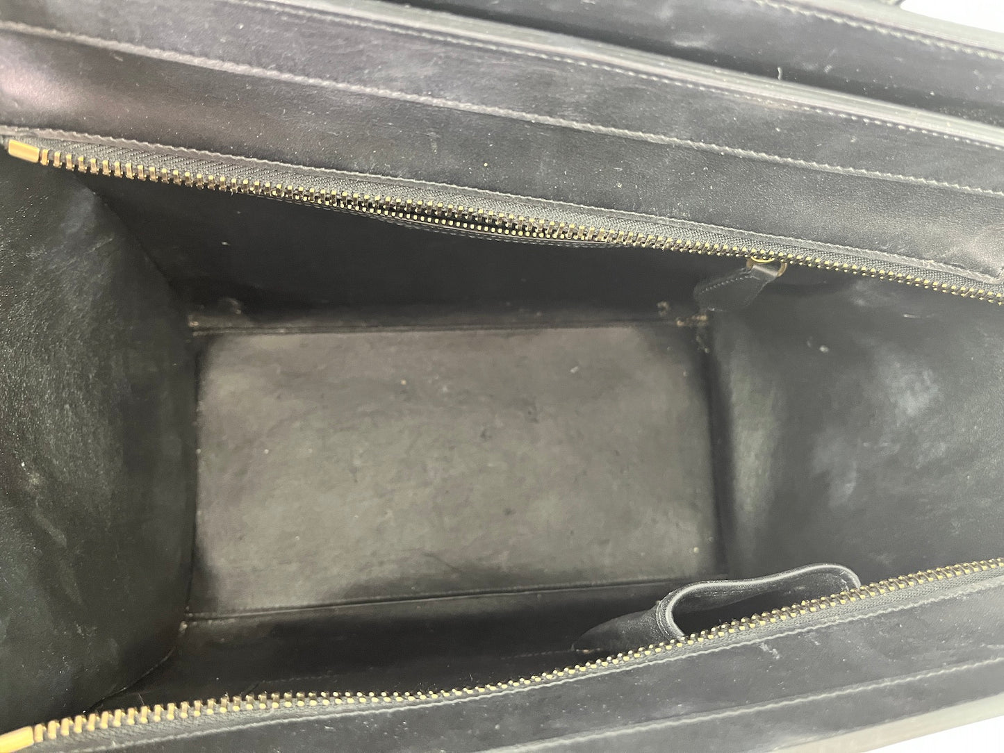 Celine Phantom Black White Taupe Leather Luggage Bag