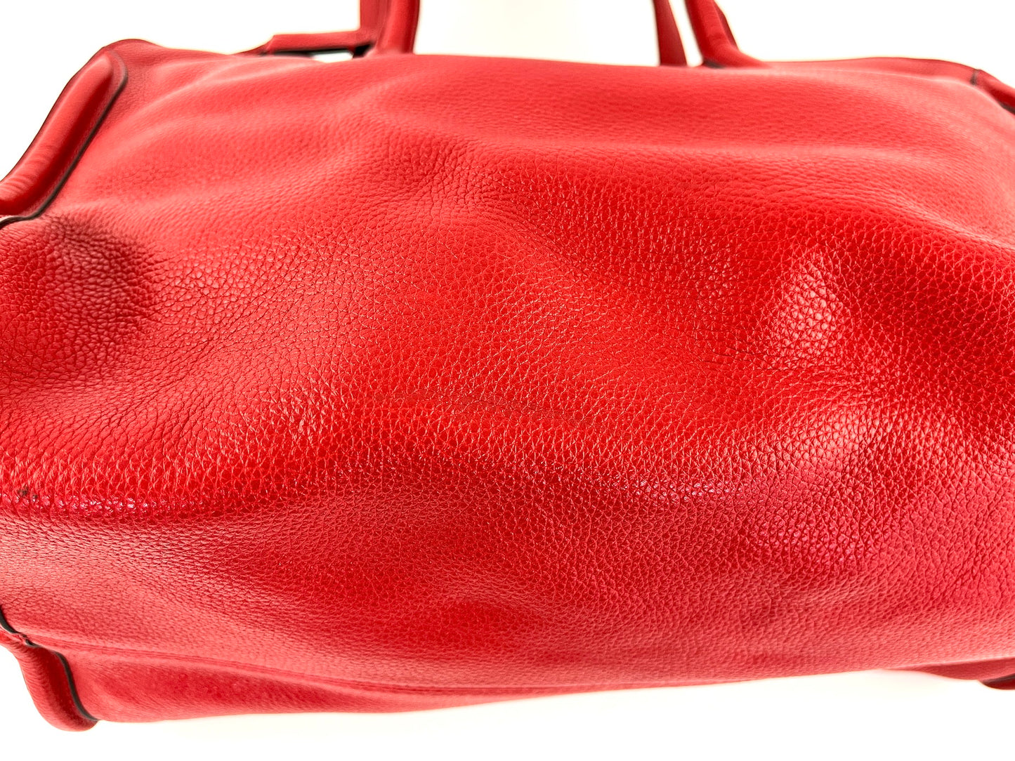 Alexander McQueen Red Grained Leather Tote