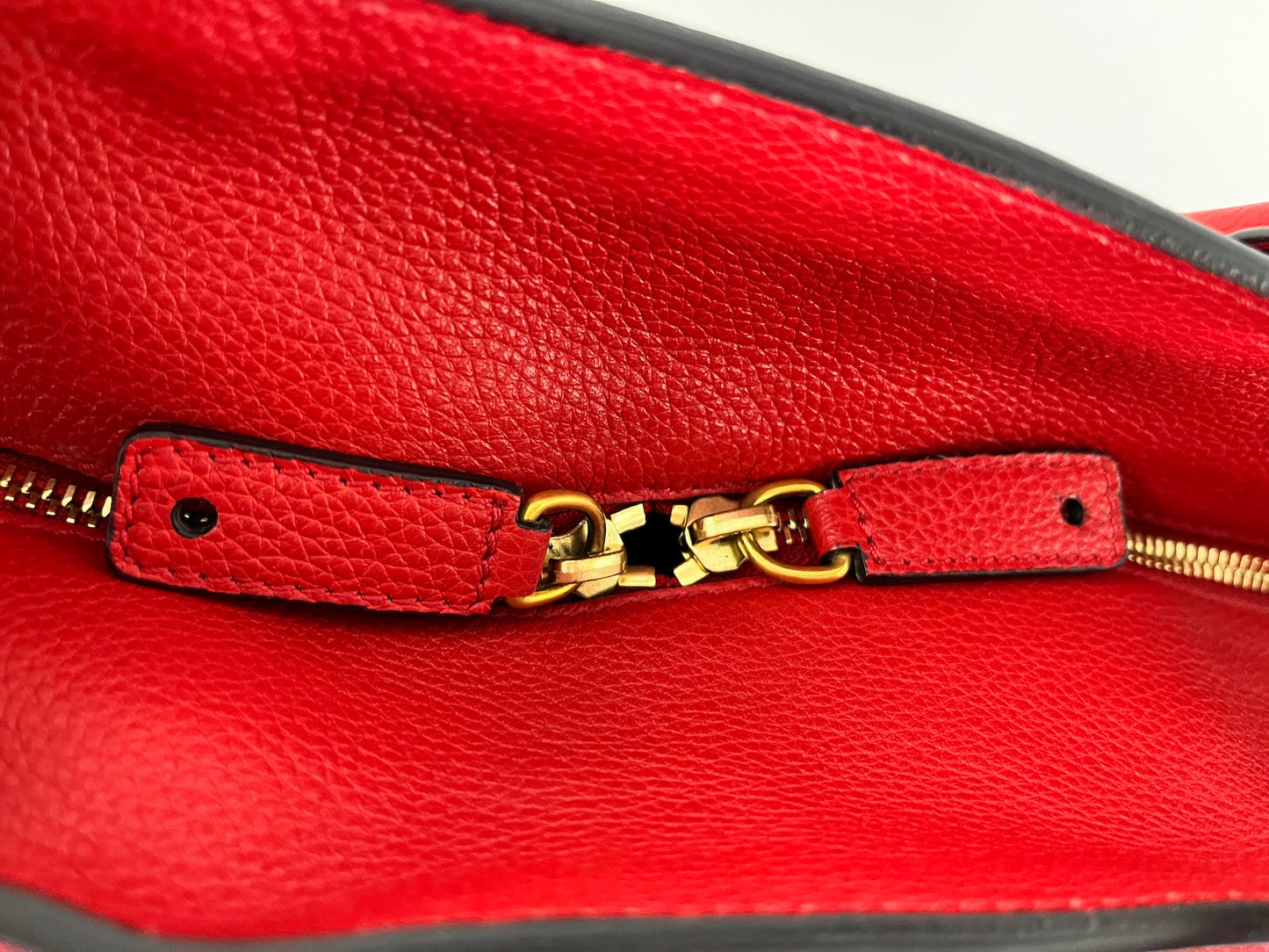 Alexander McQueen Red Grained Leather Tote