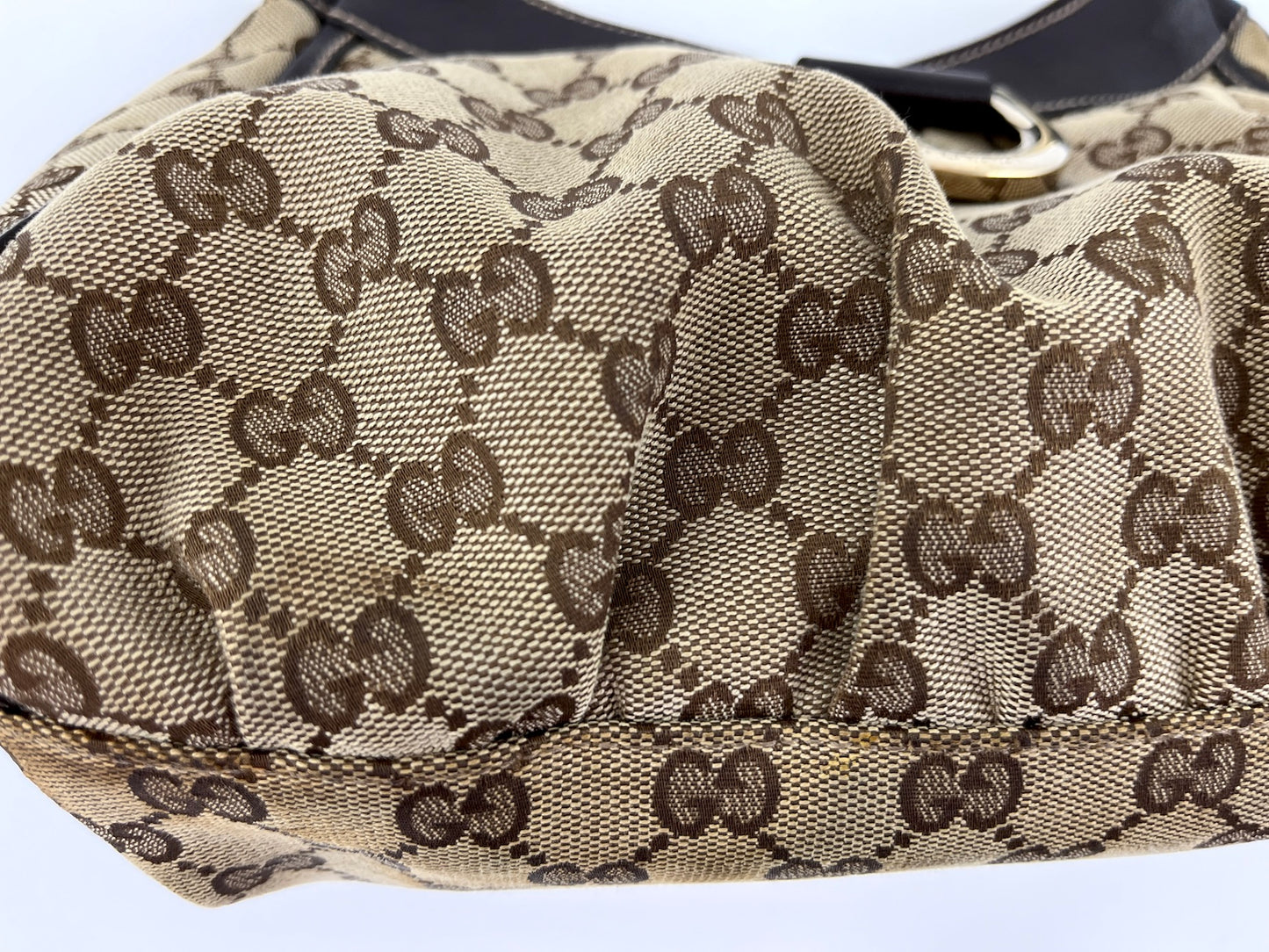 Gucci Abbey Canvas Monogram Brown Hobo Bag