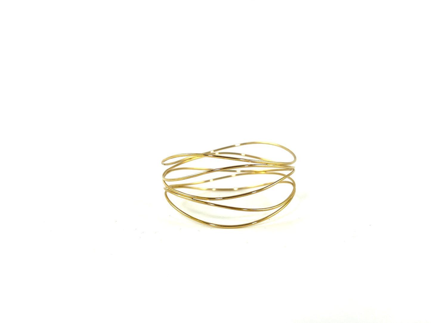 Tiffany & Co Elsa Peretti 18k Yellow Gold Wave Five Row Bangle