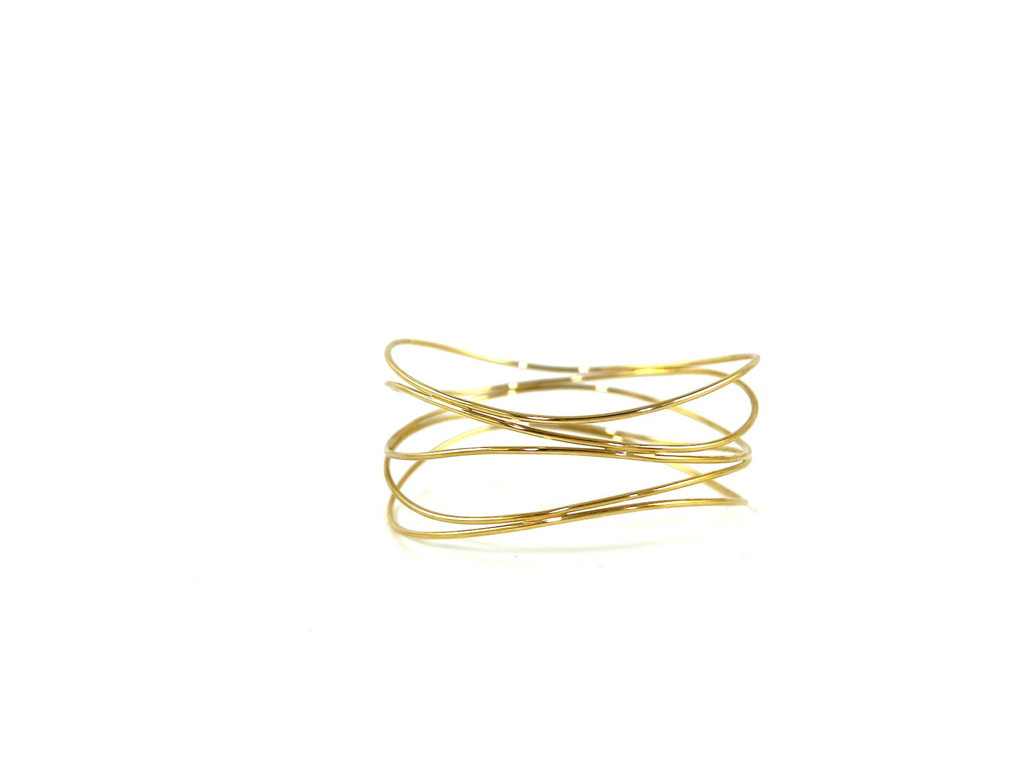 Tiffany & Co Elsa Peretti 18k Yellow Gold Wave Five Row Bangle