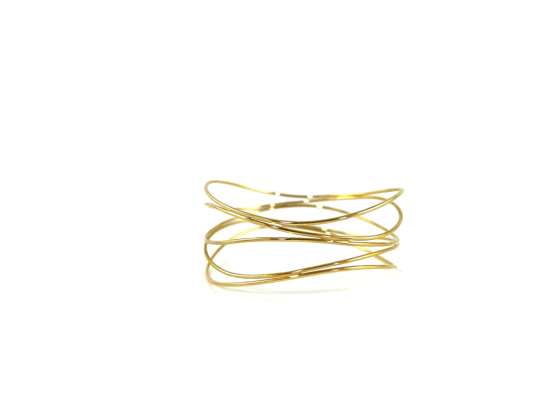 Tiffany & Co Elsa Peretti 18k Yellow Gold Wave Five Row Bangle