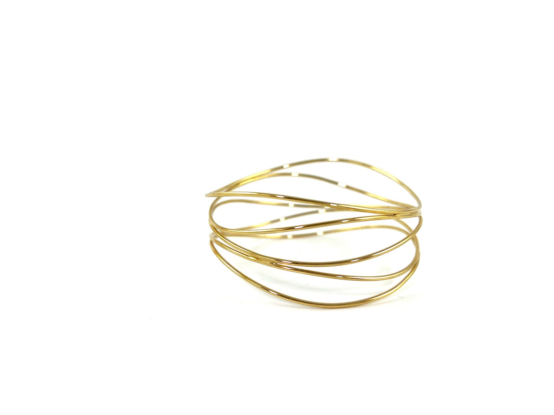 Tiffany & Co Elsa Peretti 18k Yellow Gold Wave Five Row Bangle