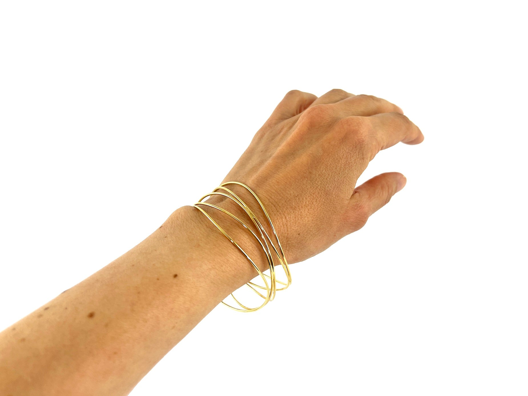 Tiffany & Co Elsa Peretti 18k Yellow Gold Wave Five Row Bangle