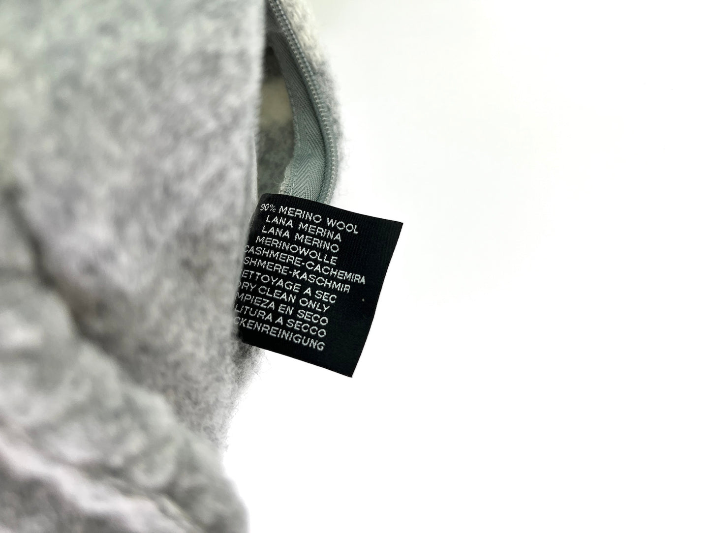 HERMES Wool Cashmere Avalon III Ecru Gris Clair Small Square Pillow