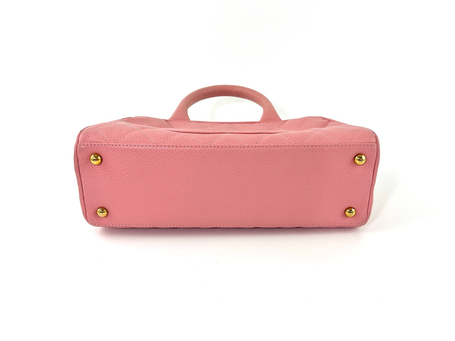 Vintage CHANEL Timeless Pink Quilted Caviar Bowler Bag