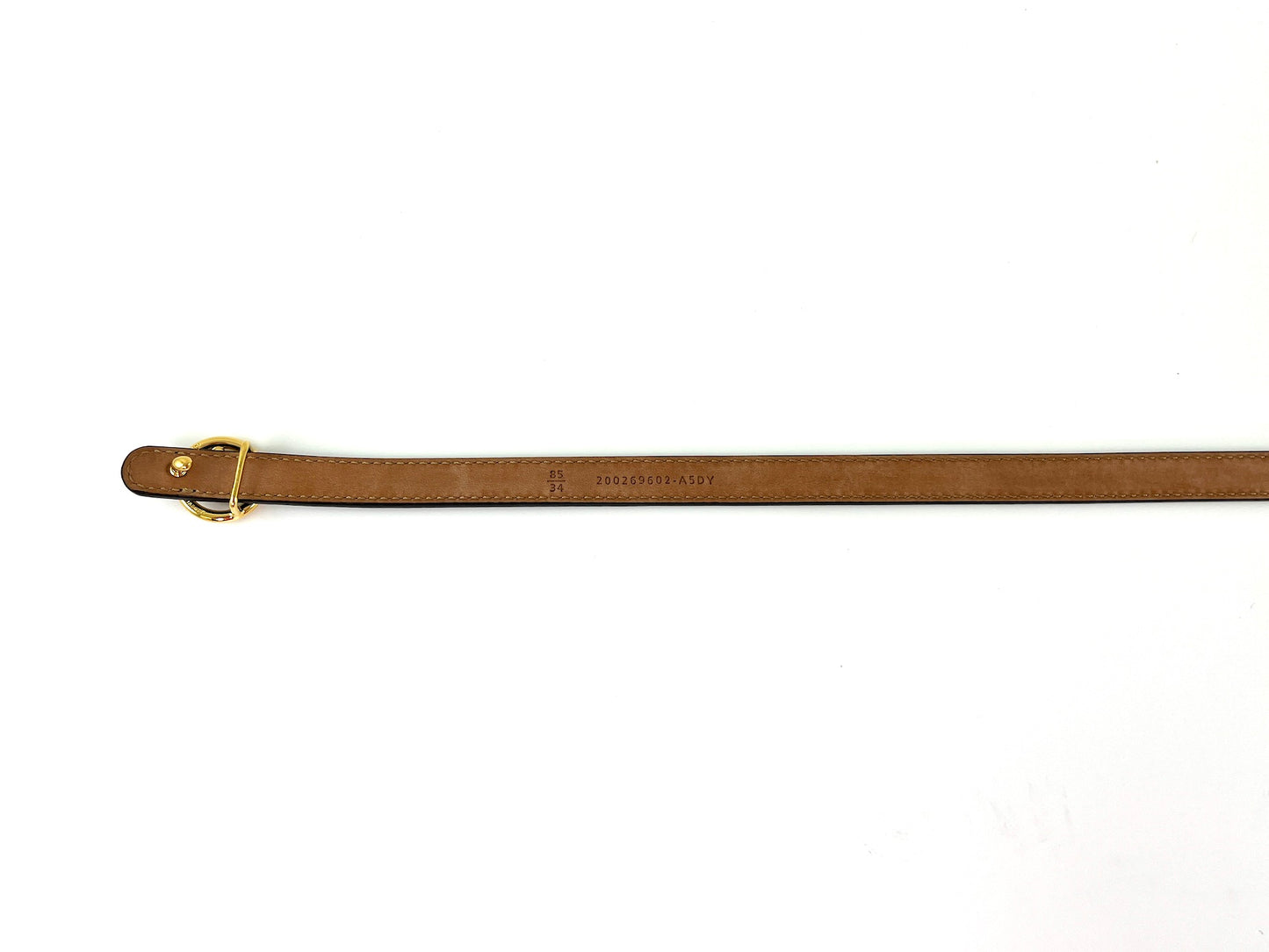 FENDI Black Leather Skinny Belt 85