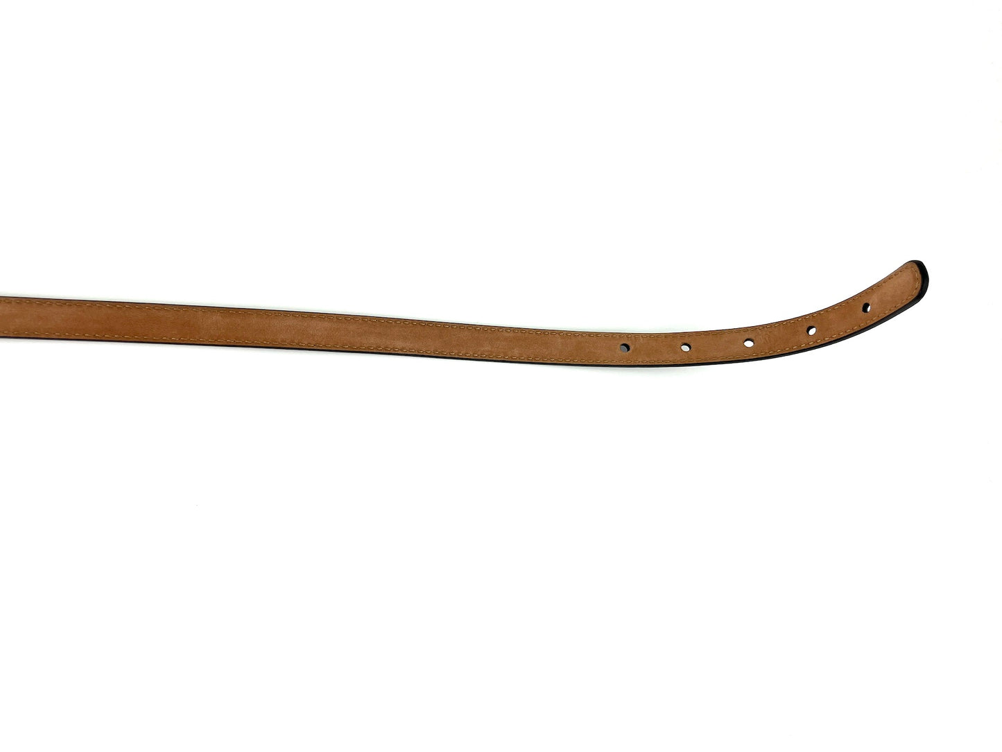 FENDI Black Leather Skinny Belt 85