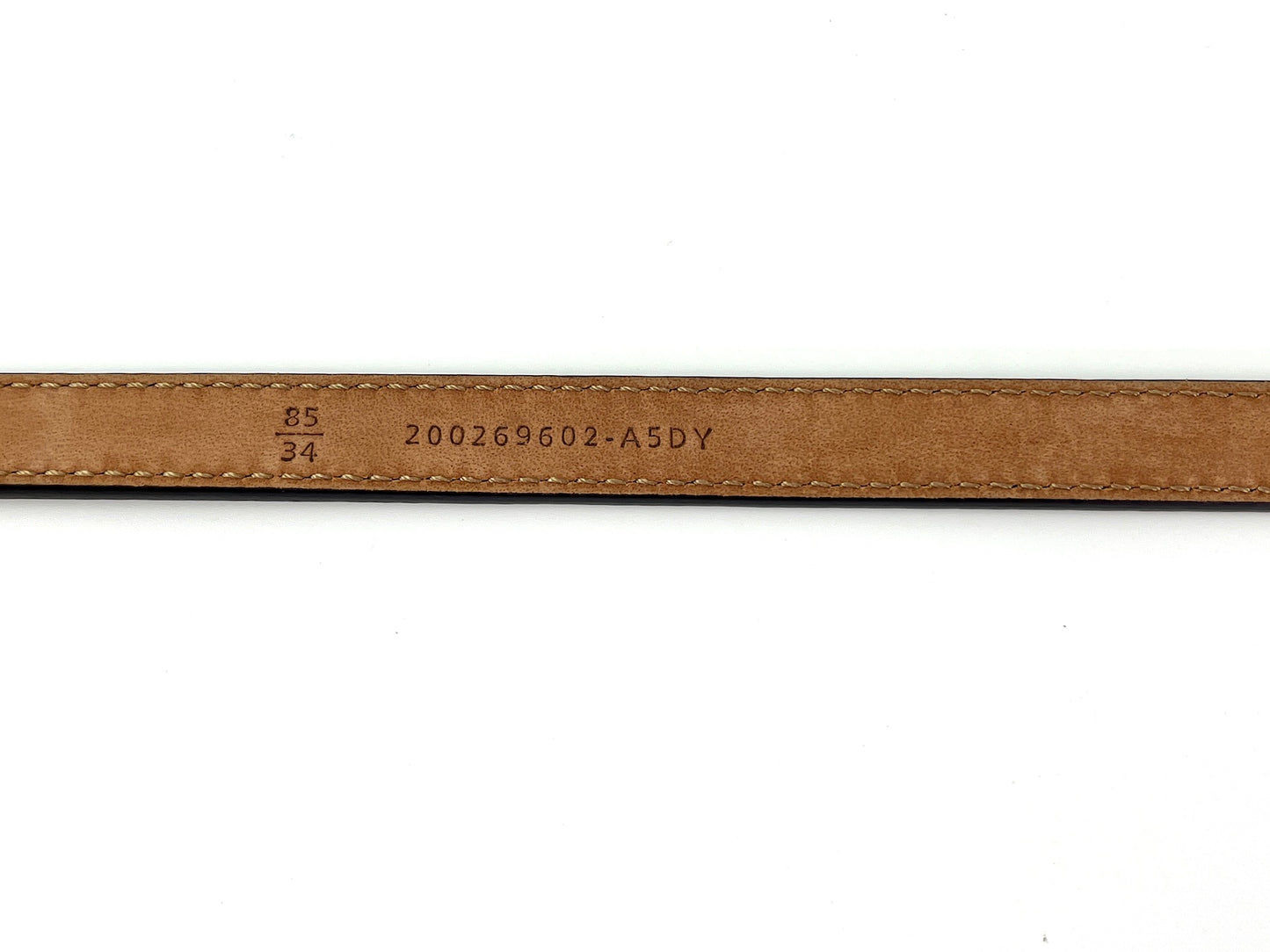FENDI Black Leather Skinny Belt 85