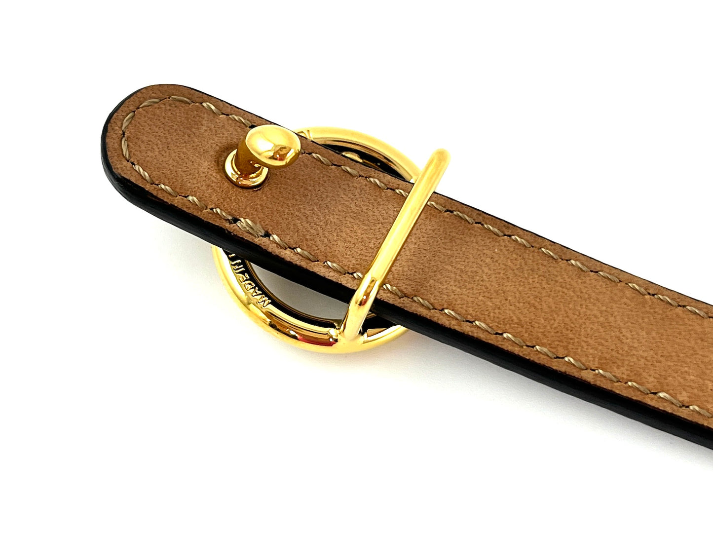 FENDI Black Leather Skinny Belt 85