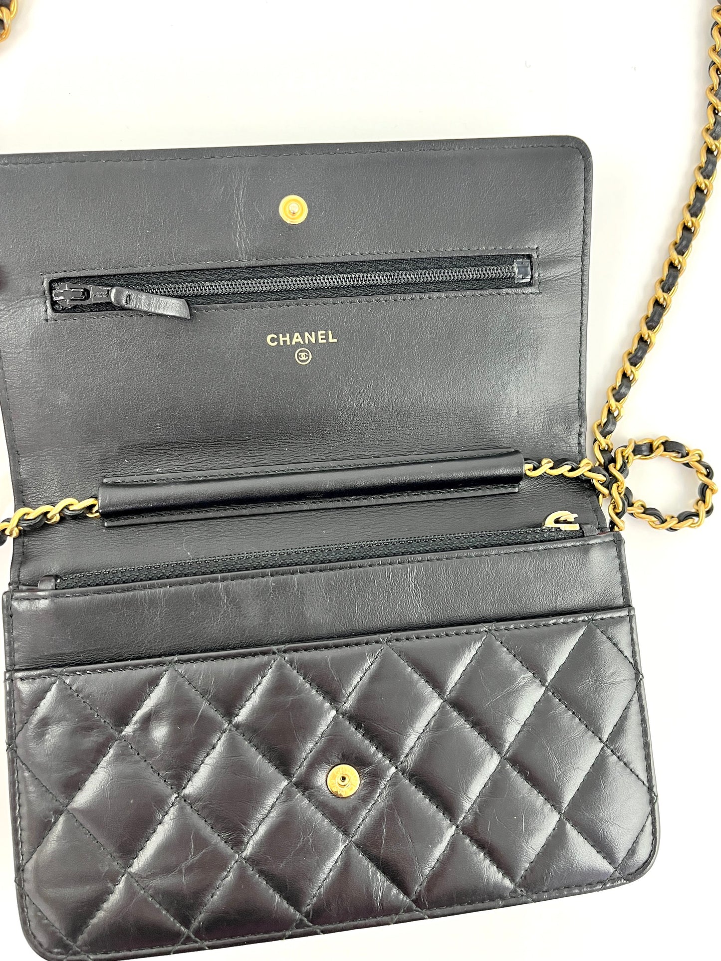 CHANEL Black Calfskin Charm Reissue 2.55 Wallet on Chain Crossbody Flap Bag