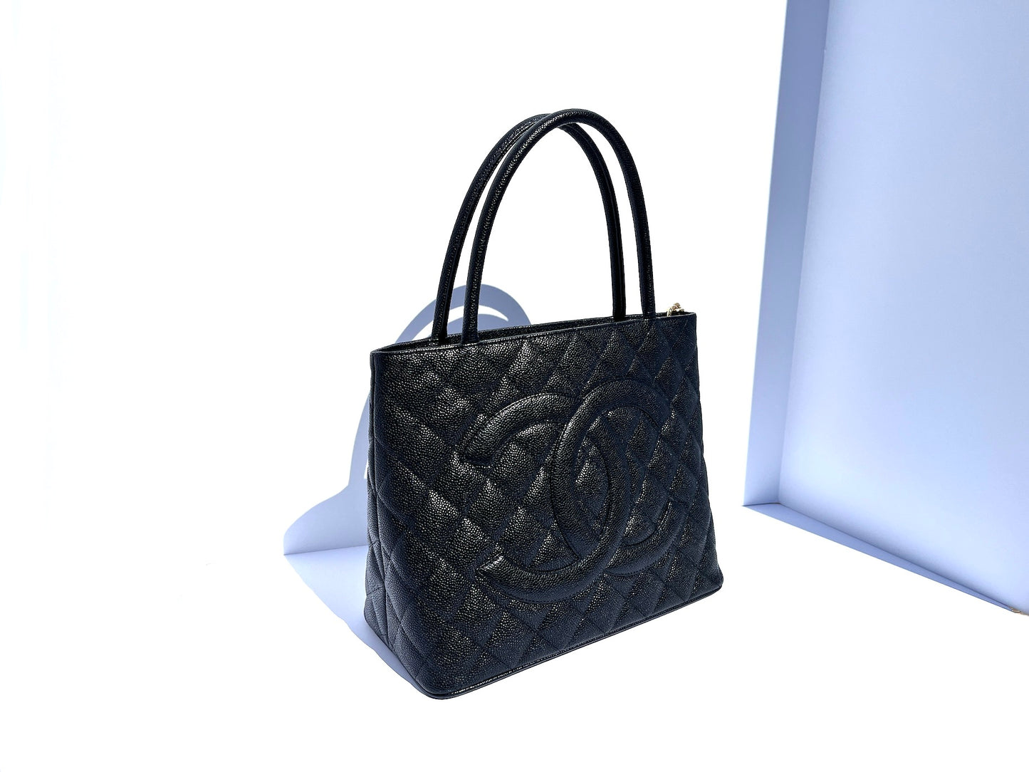 Vintage CHANEL Black Caviar 2010 Quilted Medallion Timeless Tote