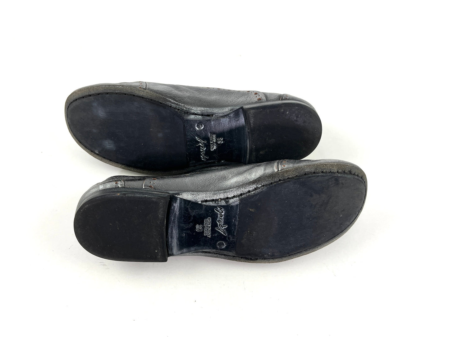 Marsell Metallic Silver Leather Loafers 38 8