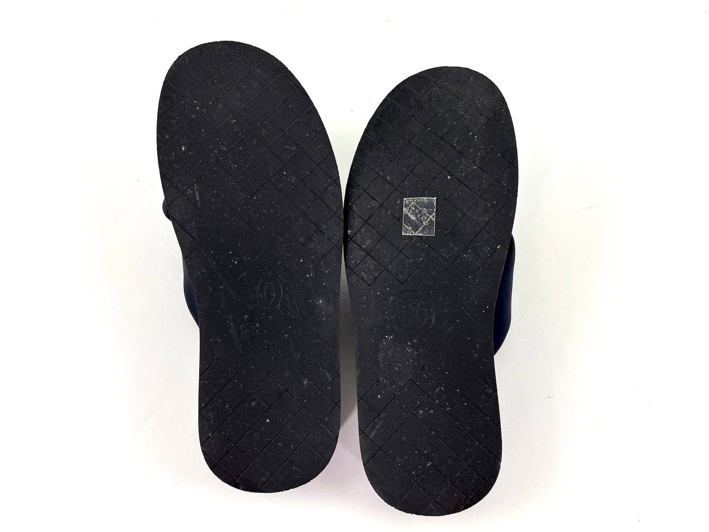 CHANEL Puffy 2022 Criss Cross Black Slide Sandals 41 10