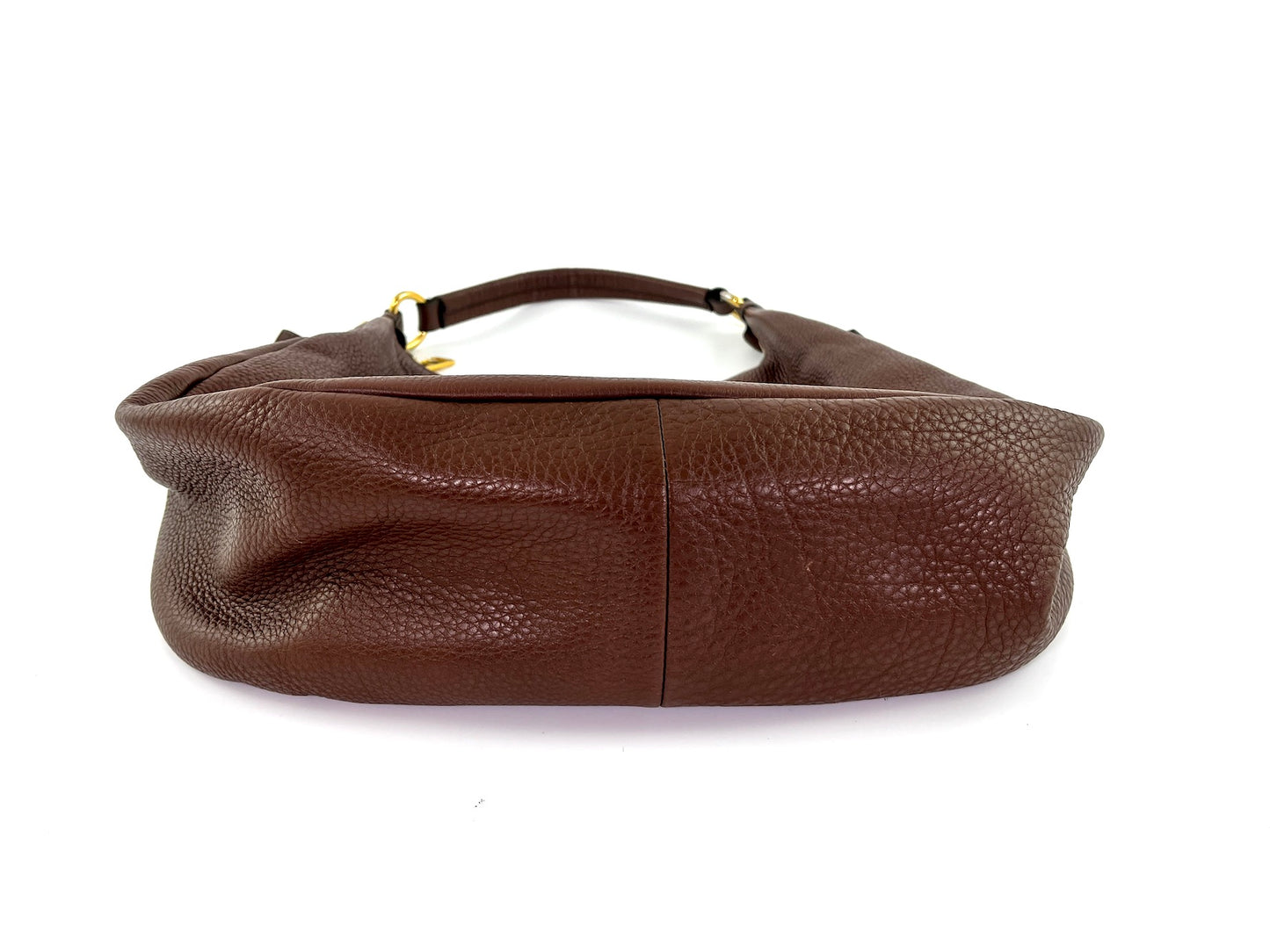 Prada Vitello Daino Brown Leather Hobo Bag