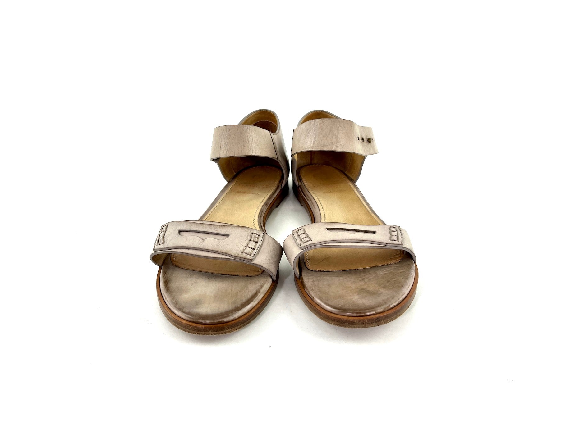 Brunello Cucinelli Gray Leather Sandals 38 8