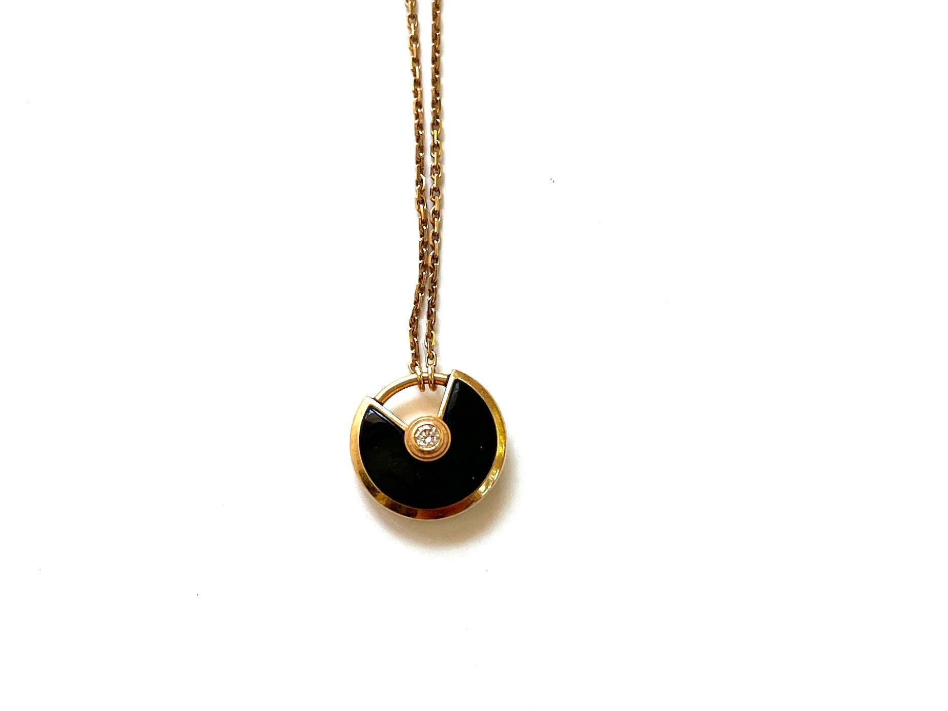 Cartier Amulette De Cartier XS Onyx Diamond Pendant Necklace