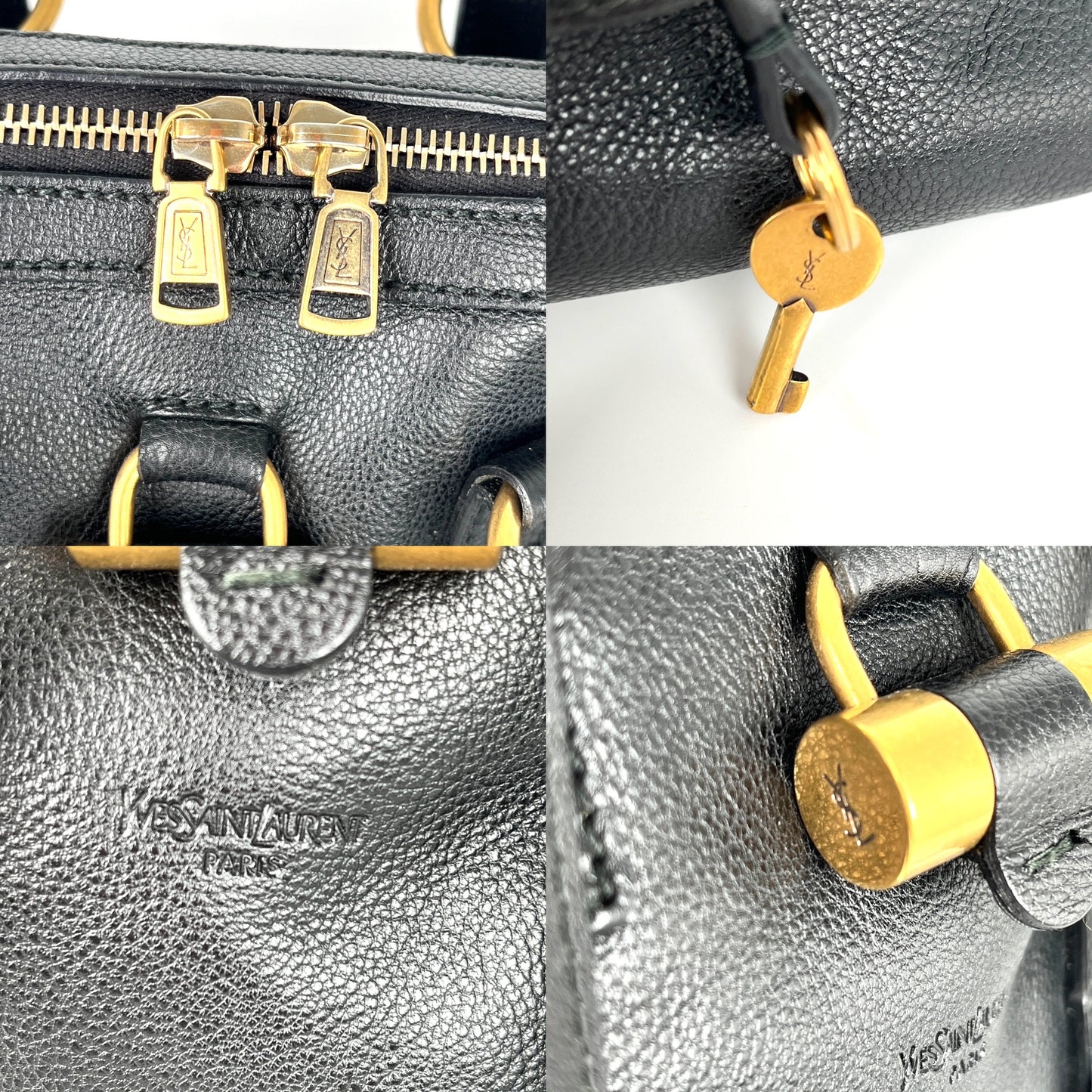 Vintage Saint Laurent YSL Muse Rive Gauche Black Leather Shoulder Bag