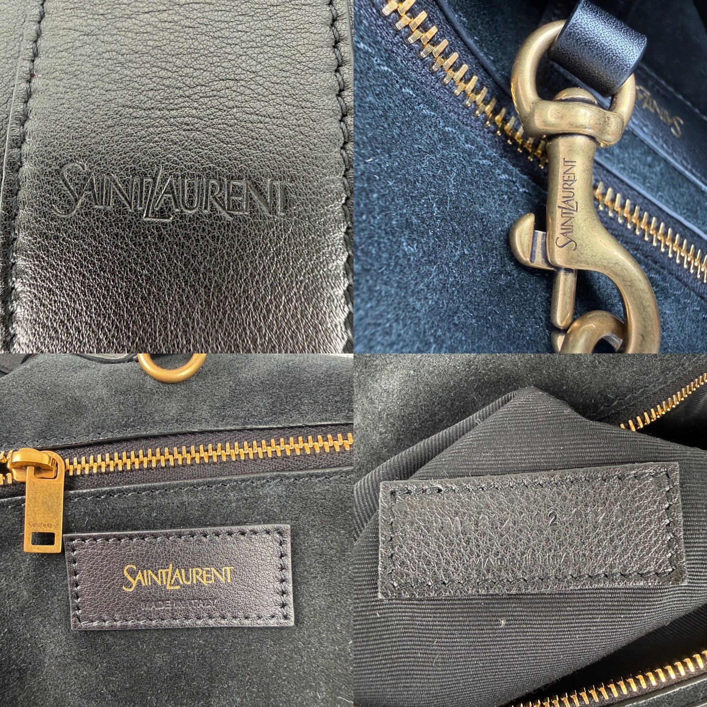 Saint Laurent Y Stitch YSL Black Calfskin Leather Tote Bag