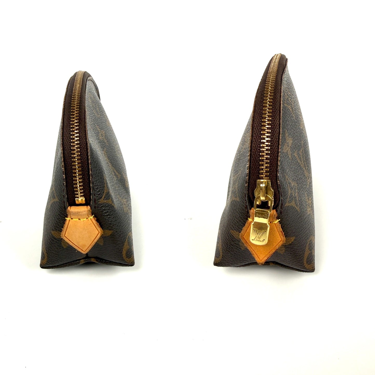 LOUIS VUITTON Brown Monogram Cosmetic Zip Pouch