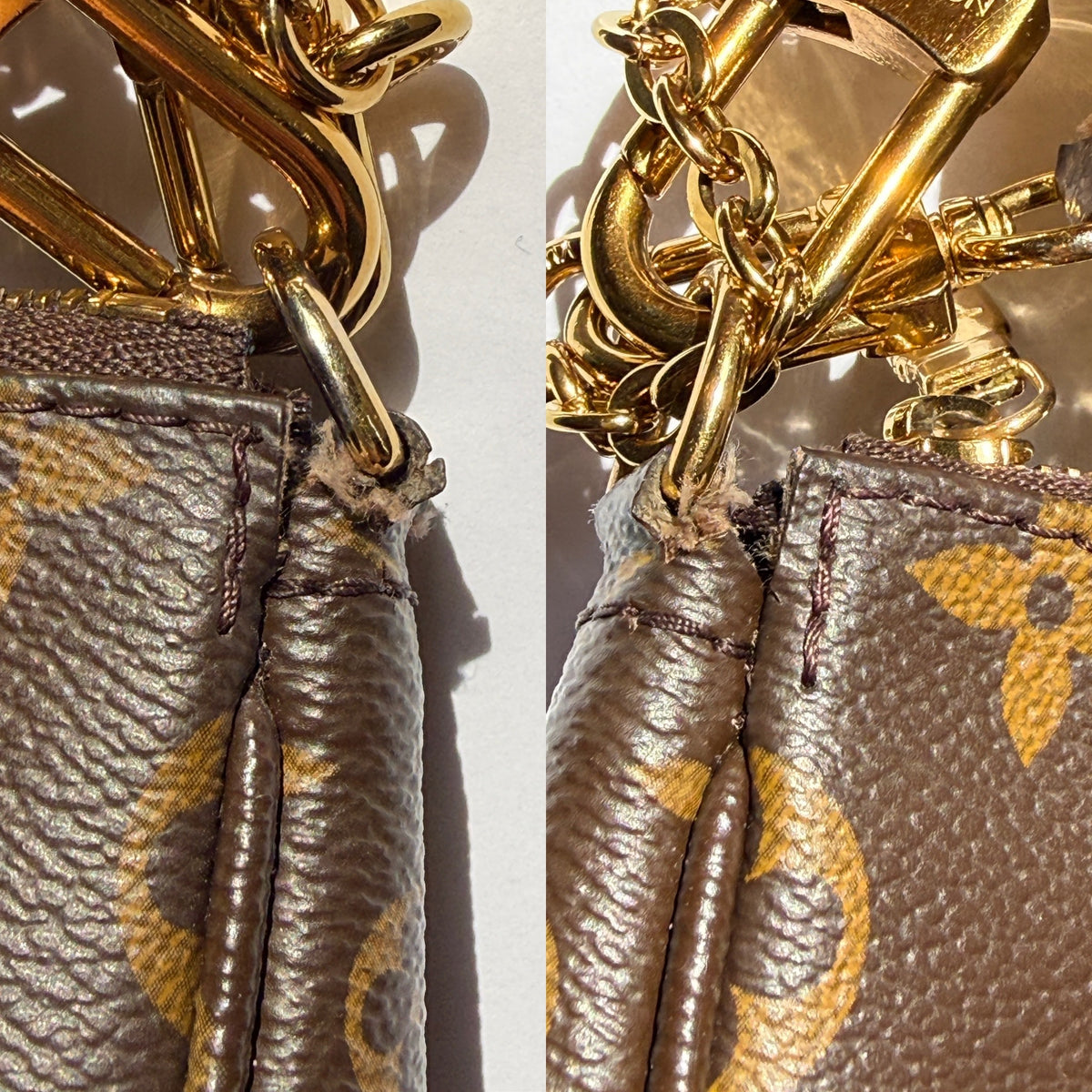Louis Vuitton Multi Pochette Accessoires Monogram Brown Khaki Crossbody Bag