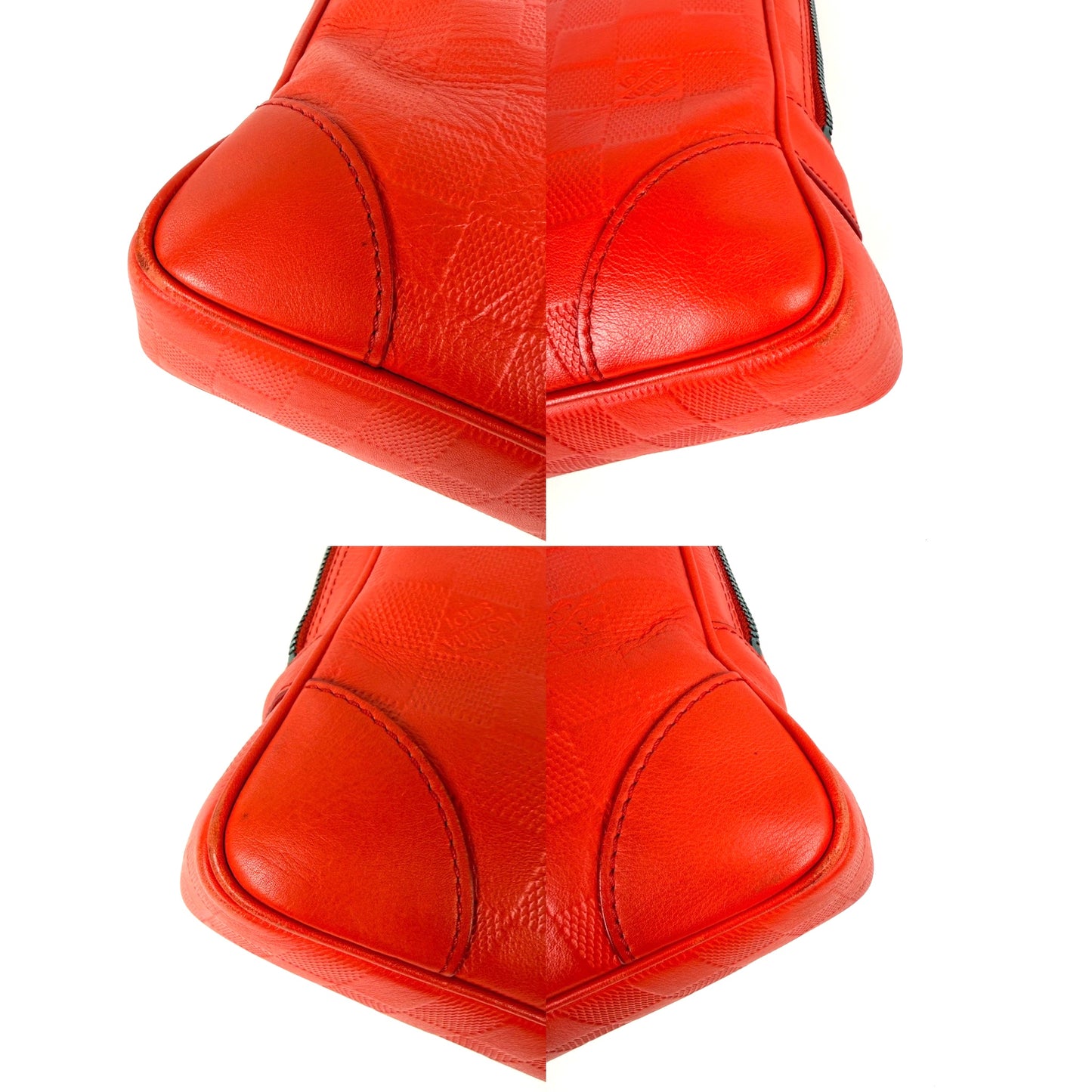 Louis Vuitton Porte Document Voyage Red Damier Infinity Leather Briefcase Top Handle Bag