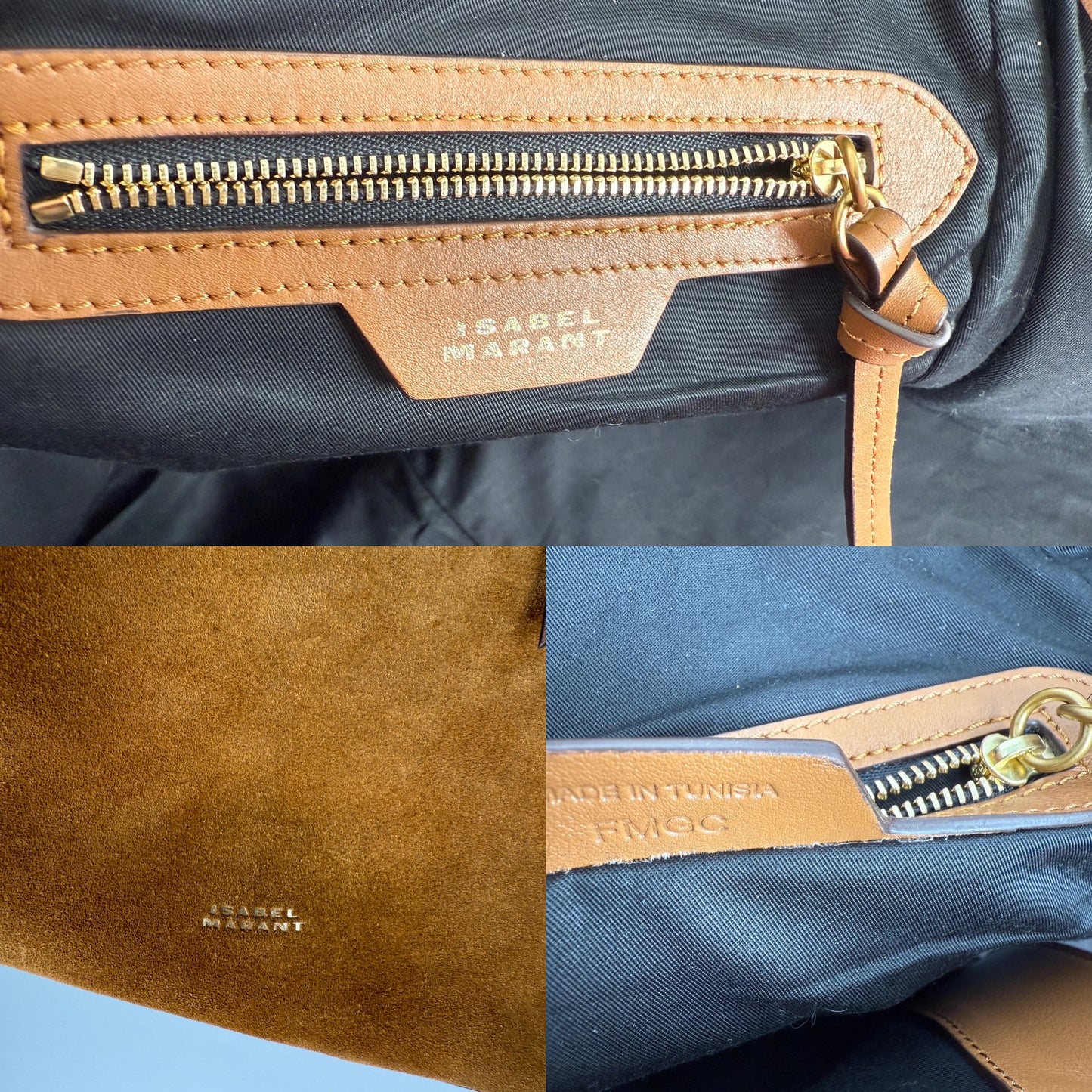 Isabel Marant Tampa Braided Leather Trim Brown Suede 2025 Tote Shoulder Bag