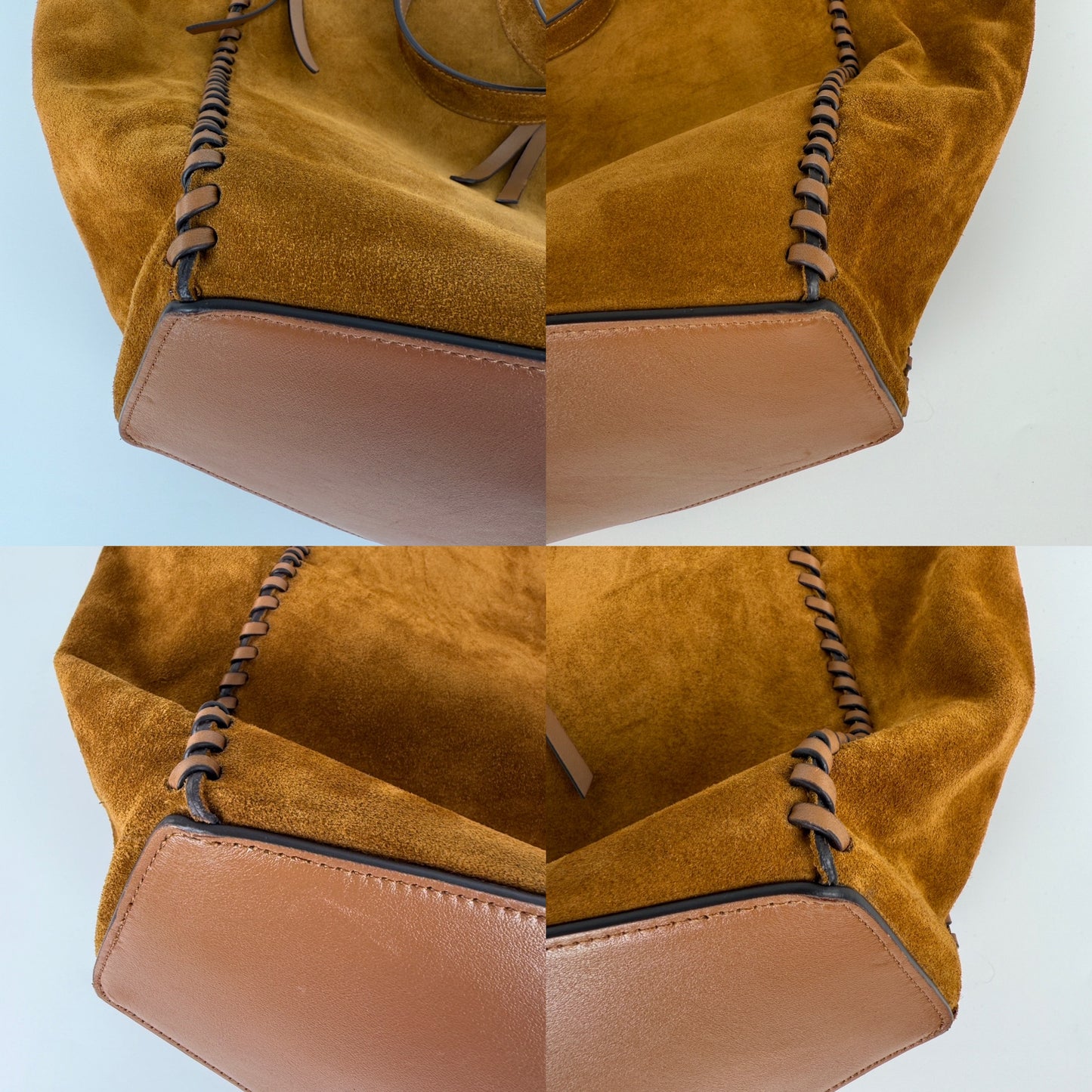 Isabel Marant Tampa Braided Leather Trim Brown Suede 2025 Tote Shoulder Bag