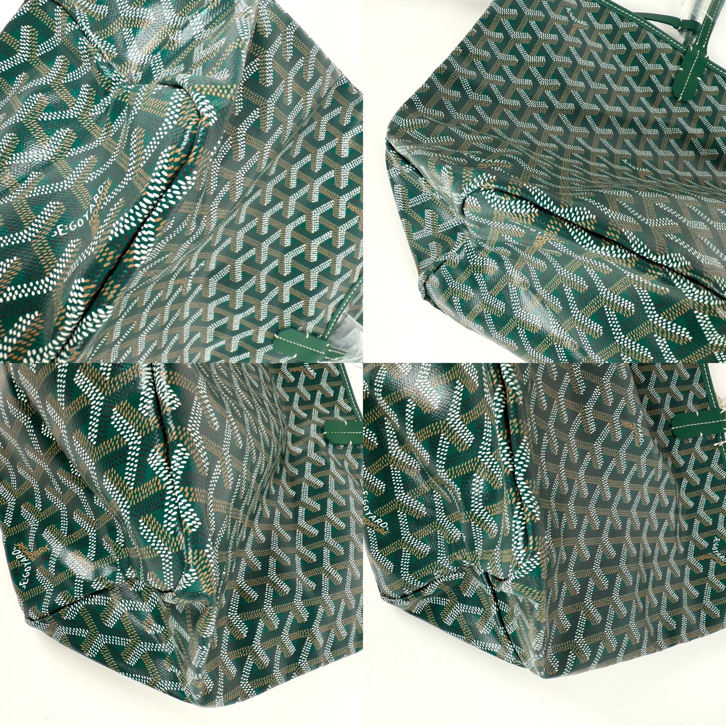 New GOYARD Goyardine Saint Louis PM Green Tote Bag with Pouch