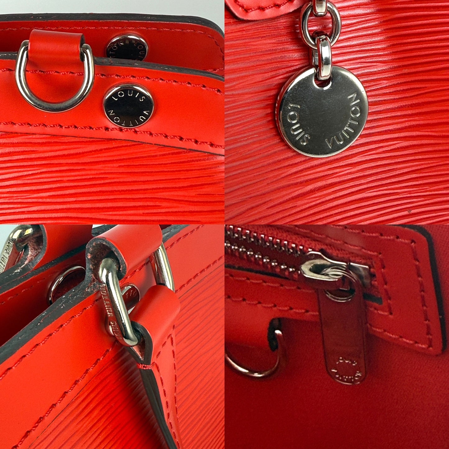 LOUIS VUITTON Brea MM Red Coquelicot Epi Leather Tote Shoulder Bag