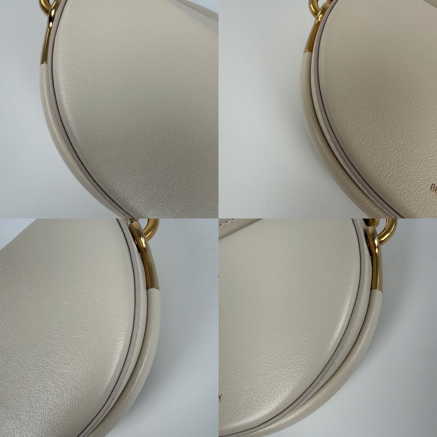 Burberry Bridle 2026 Leather Saddle Style Soap Cream Clutch Bag New