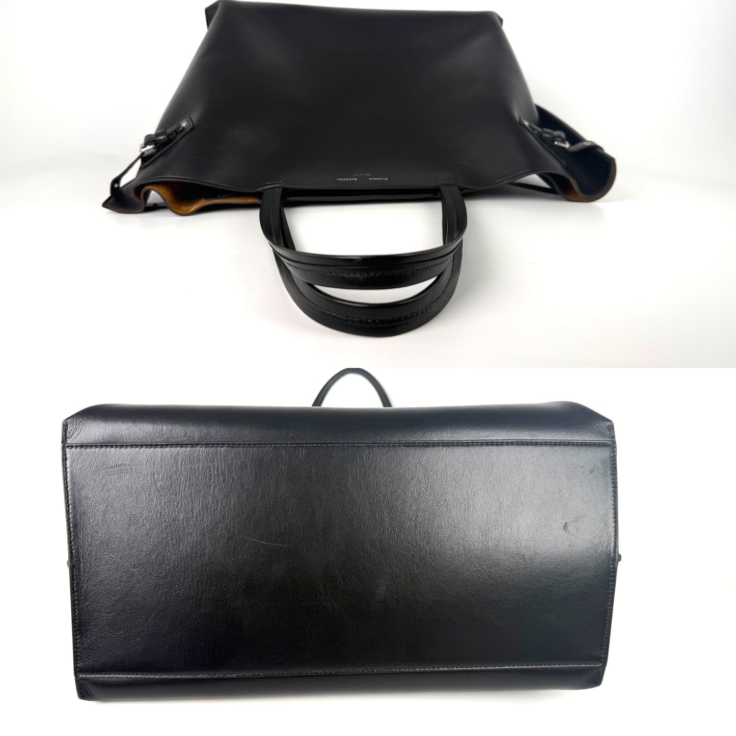 Proenza Schouler Day Smooth Carryall Calfskin Black Buckle Leather Tote Shoulder Bag