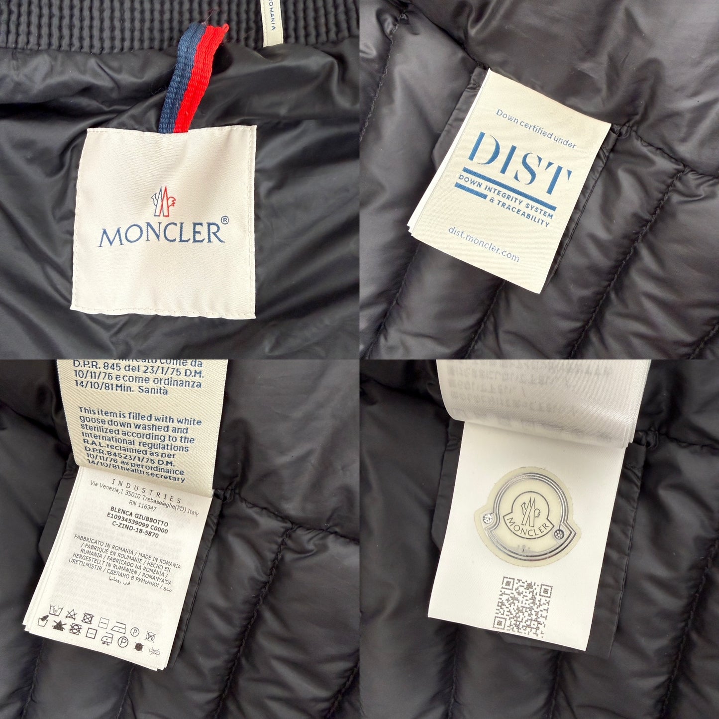 MONCLER Black Blenca Longue Saison Nylon Zip Goose Down Jacket 1 Small