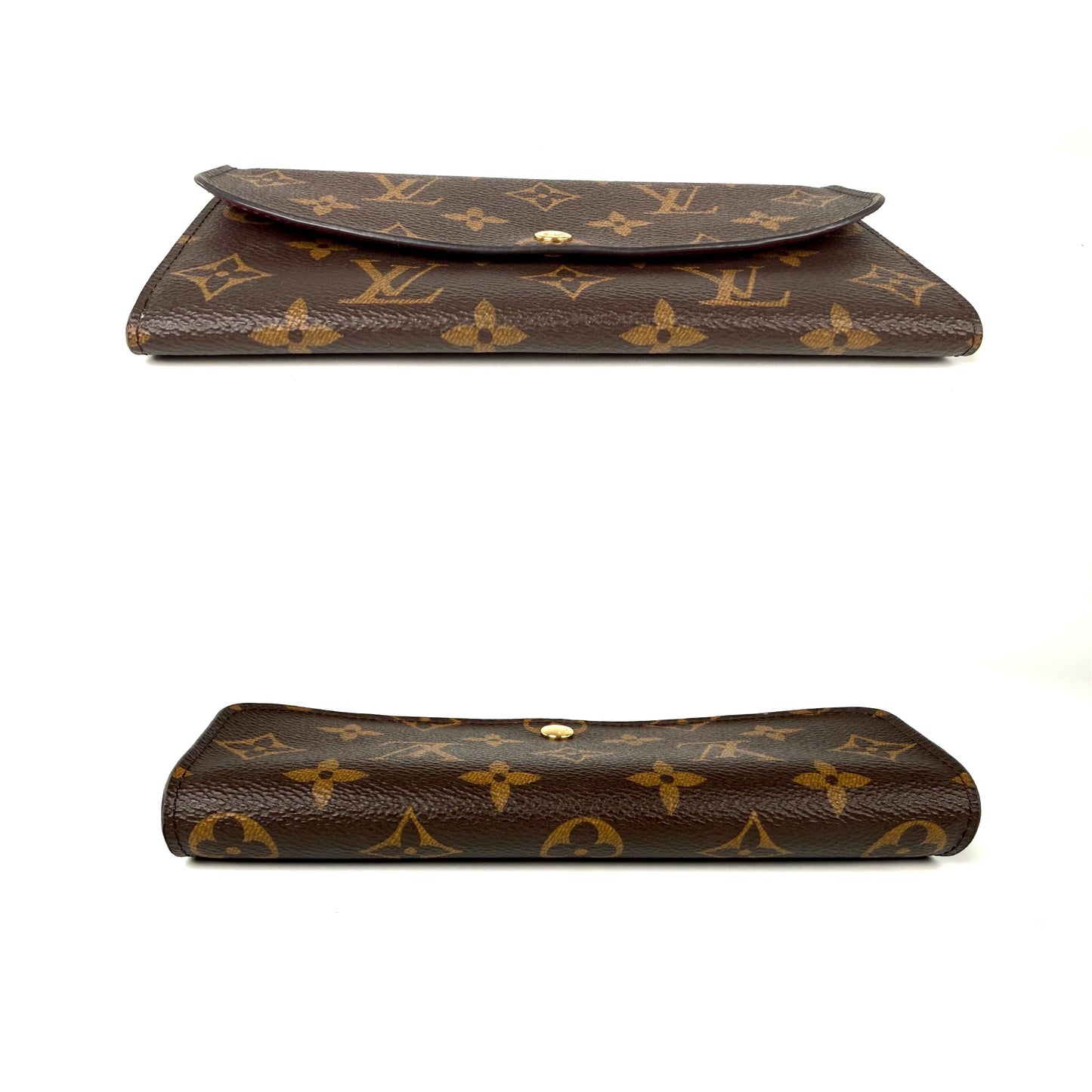 LOUIS VUITTON Emilie Fuchsia Monogram Brown Long Flap Wallet