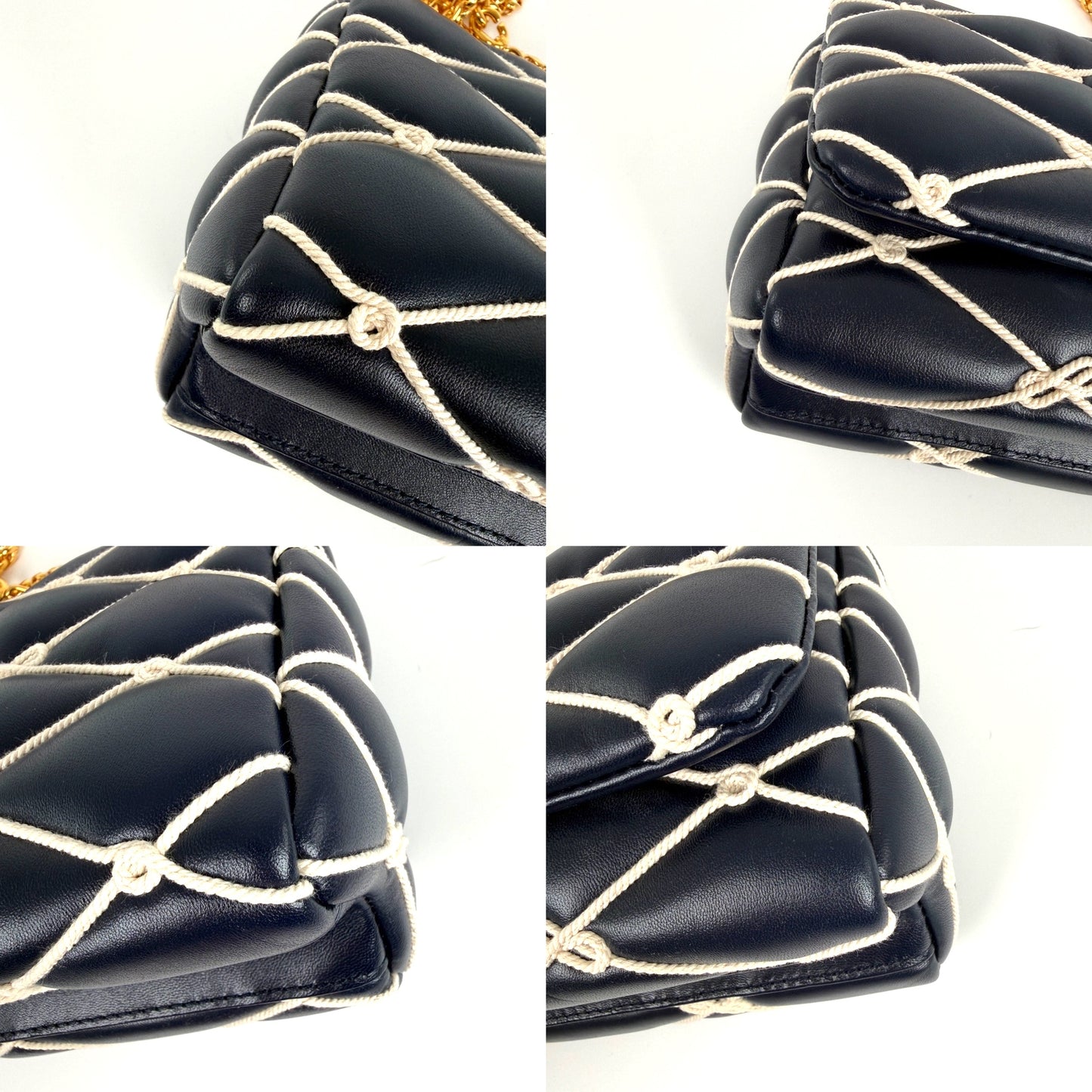 Louis Vuitton GO 14 MM Nautical Padded Leather Embroidered Rope Navy Bag