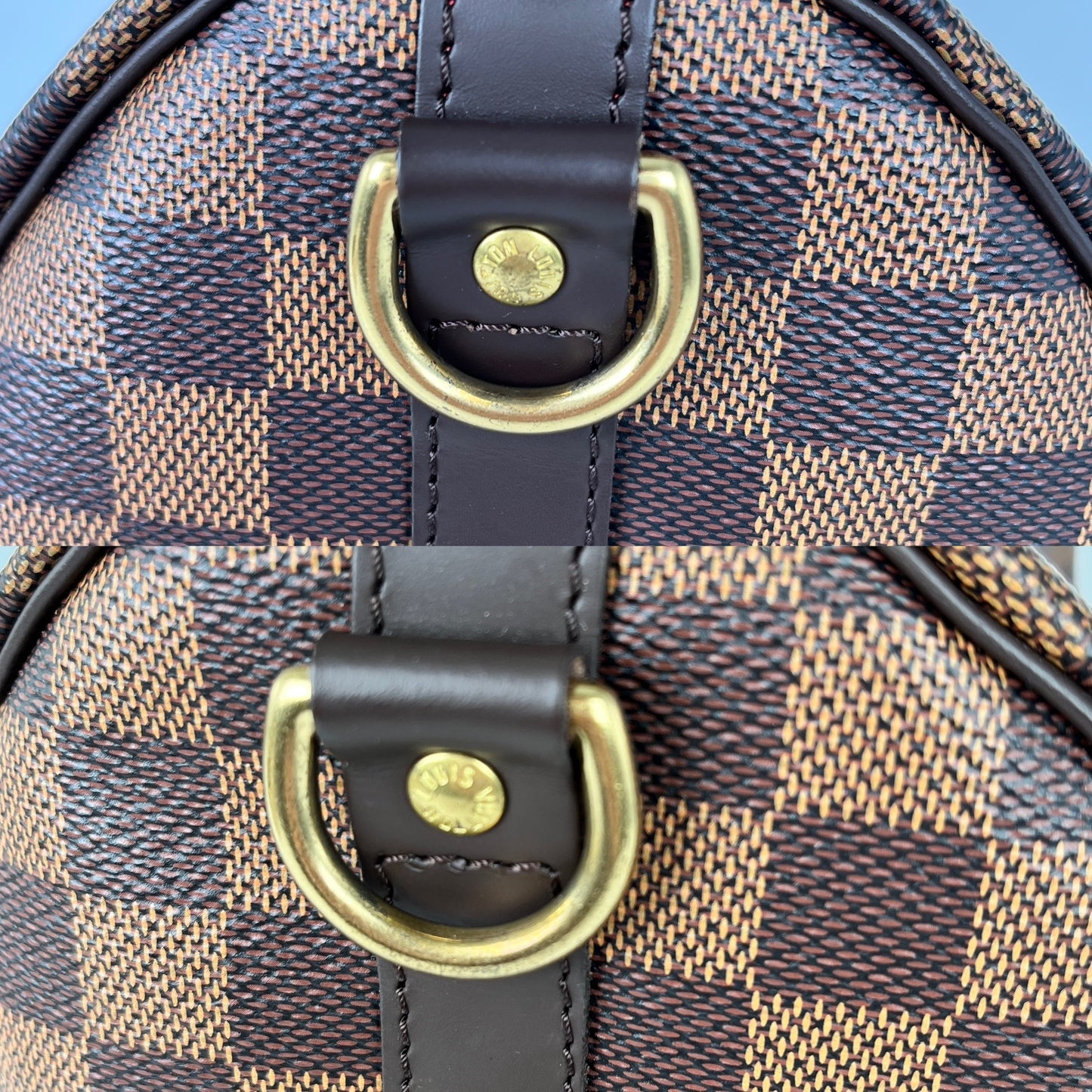 LOUIS VUITTON Speedy Bandouliere 30 Damier Ebene Brown Satchel Crossbody Bag