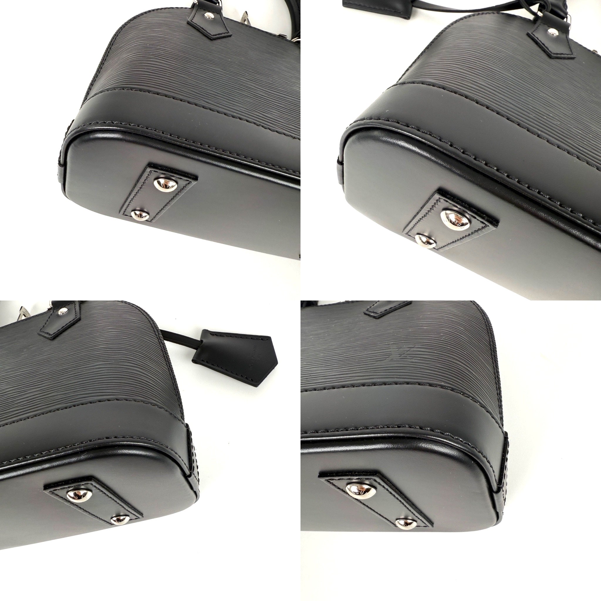 Louis Vuitton Alma BB Black Epi Leather Top Handle Crossbody Bag