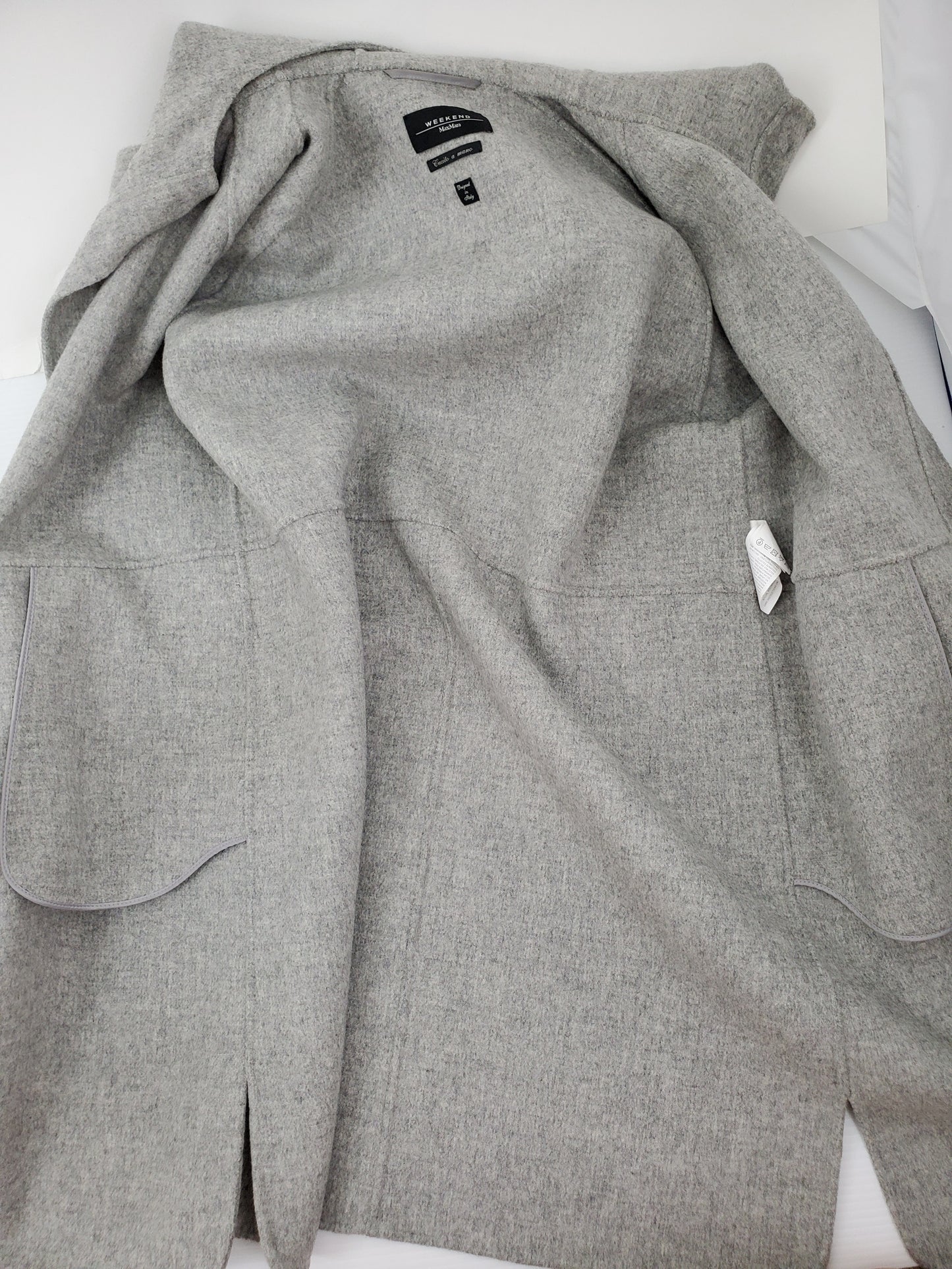 MaxMara Weekend Gray Wool Lightweight Hooded Coat 42 8