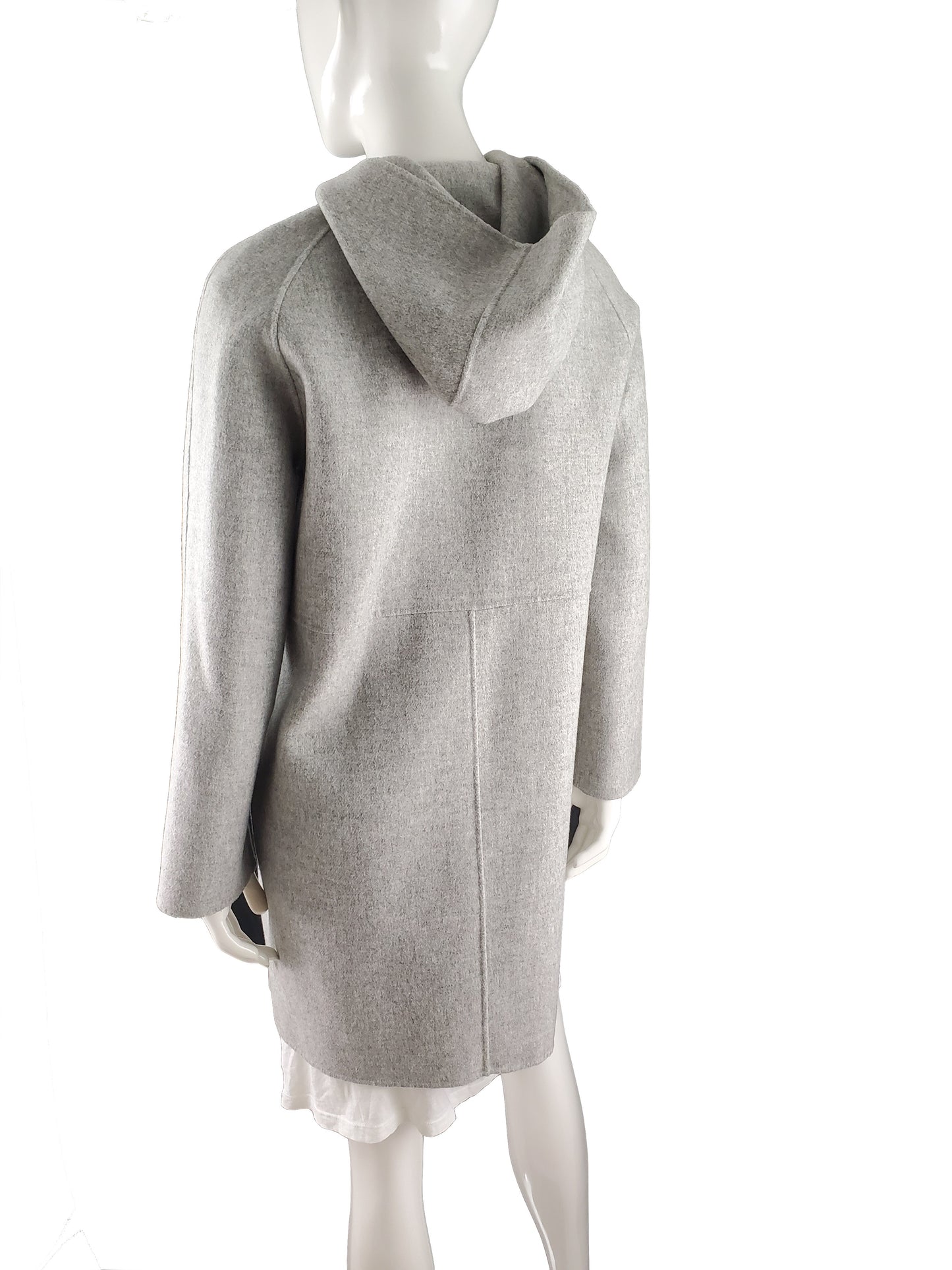 MaxMara Weekend Gray Wool Lightweight Hooded Coat 42 8