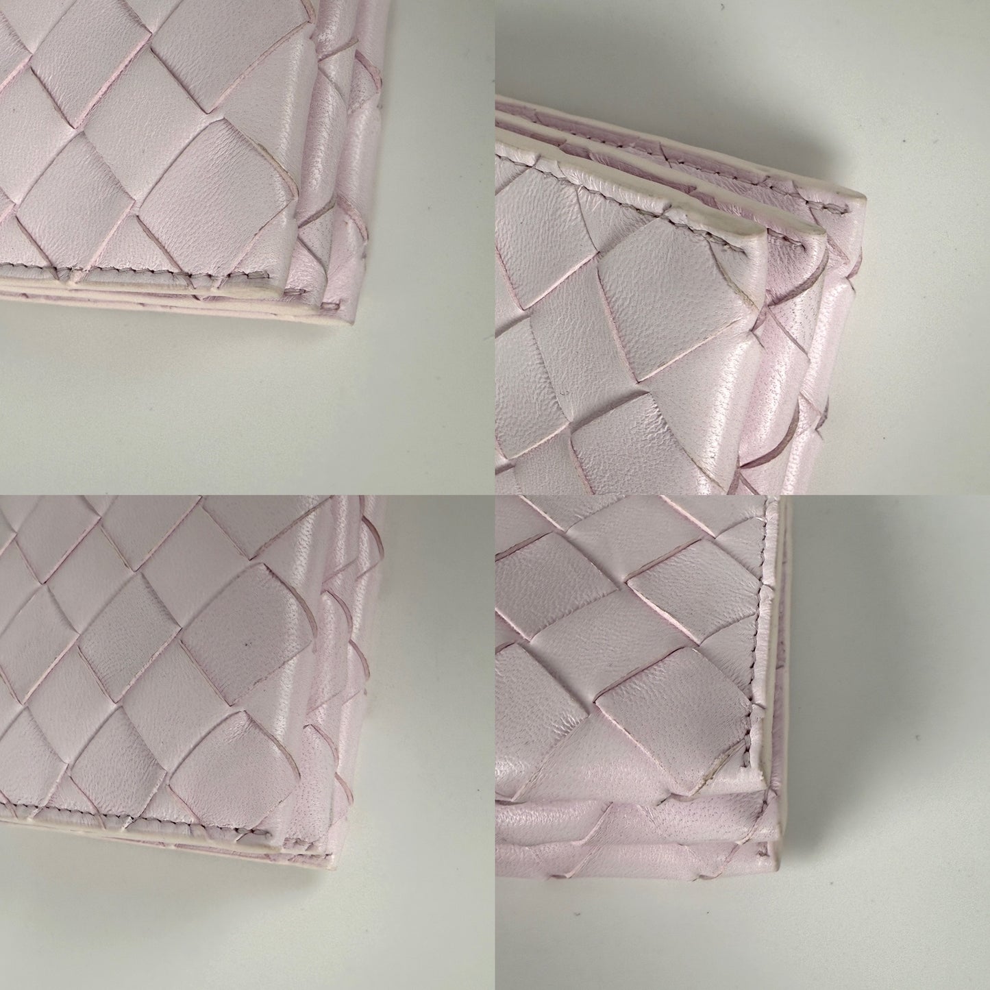 Bottega Veneta Intrecciato Bliss Pink Leather Crossbody Card Case Holder with Strap Belt Bag