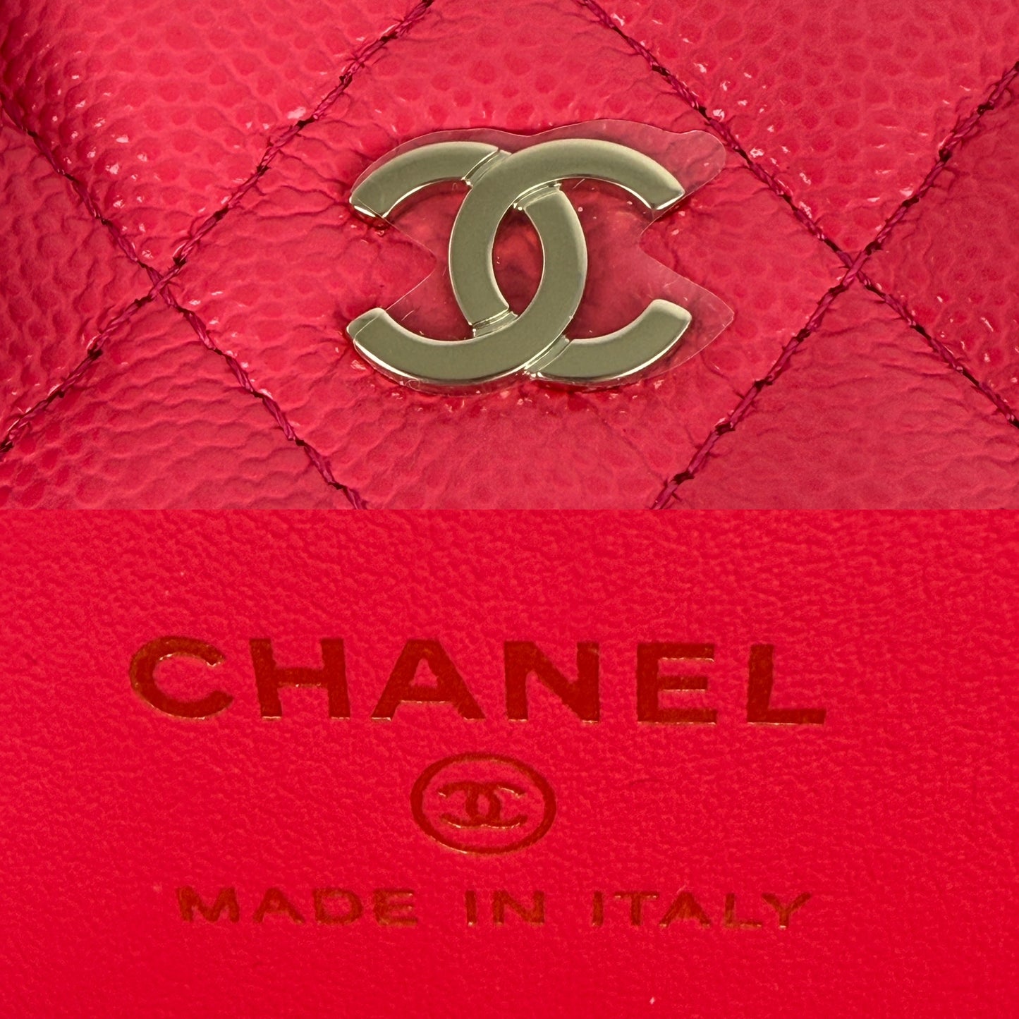 CHANEL Long Classic Vanity Hot Fuchsia Pink 26C Quilted Caviar Leather Zip Top Handle Crossbody with Chain Bag New