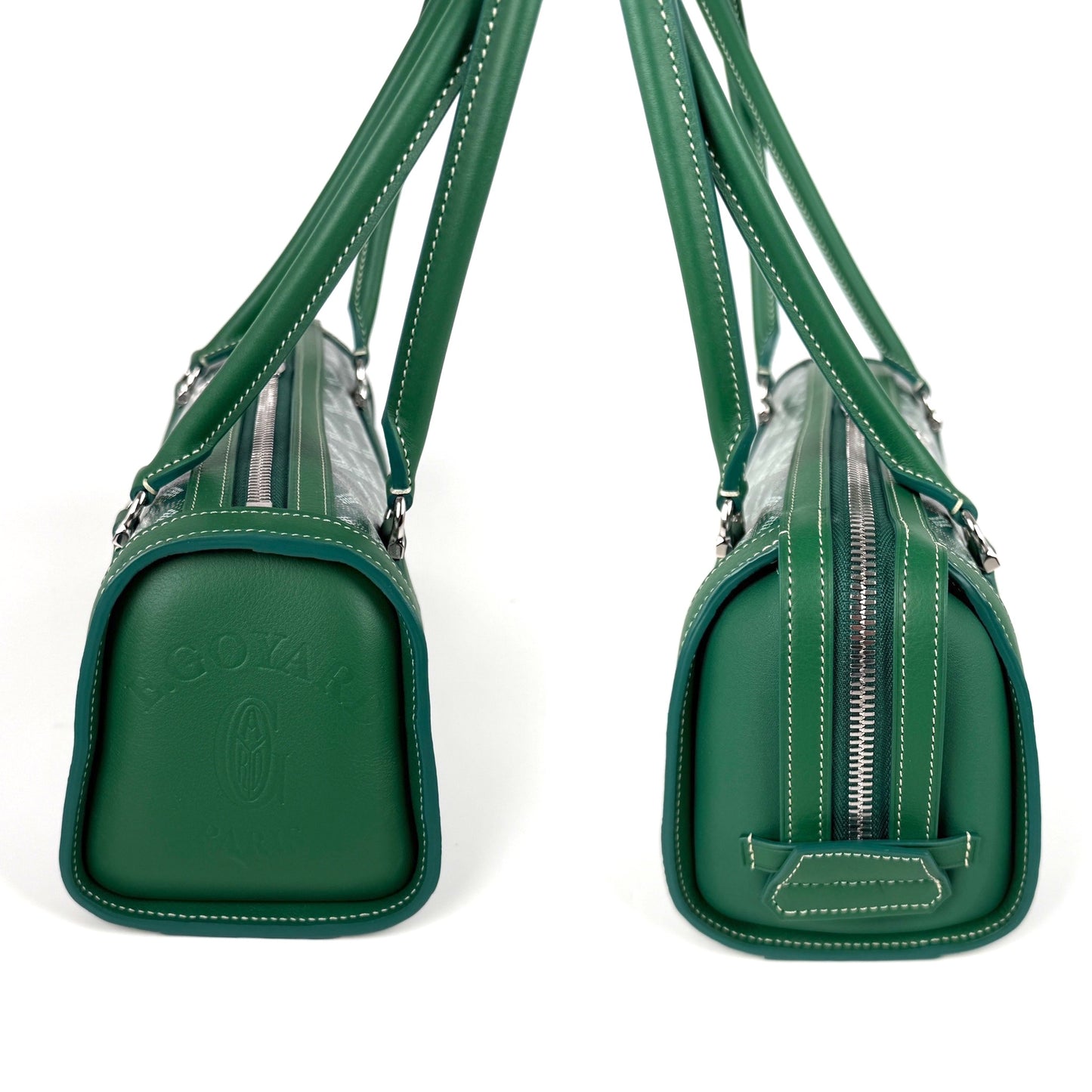 Goyard Bonbonniere Green Goyardine Calfskin Leather Shoulder Bag New