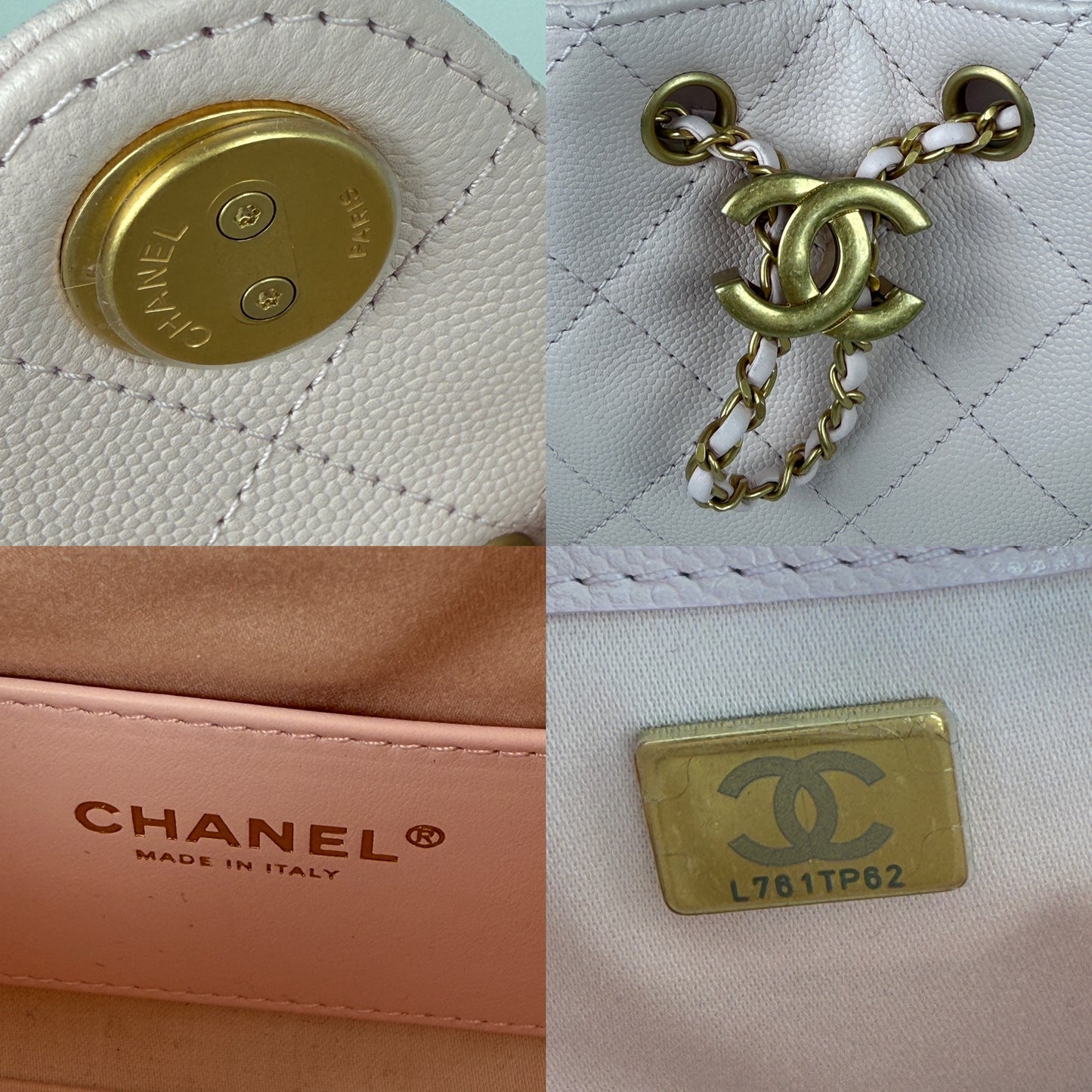 New CHANEL 25 Mini Pink Quilted Caviar Leather Shoulder Bag