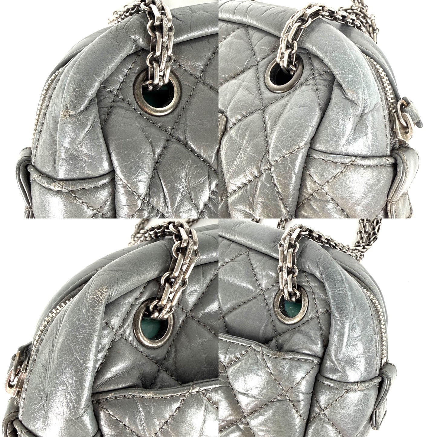 CHANEL Reissue Camera Quilted Gray Leather Crossbody Bag